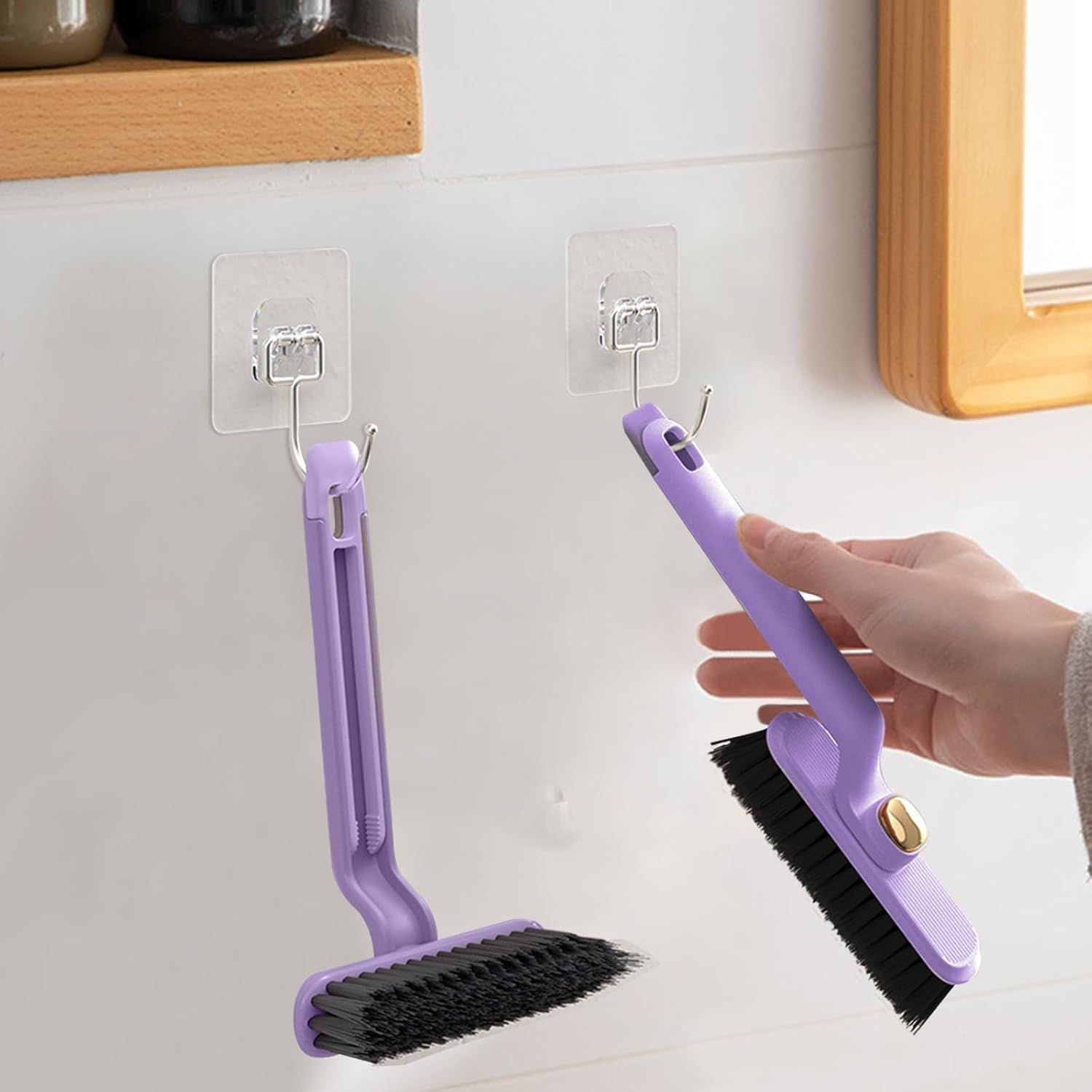 2Pcs Multi-Function Rotating Crevice Cleaning Brush,360 Degree Rotating Crevice Household Cleaning Brushes,2024 New Hard Bristle Crevice Gap Cleaning Brush
