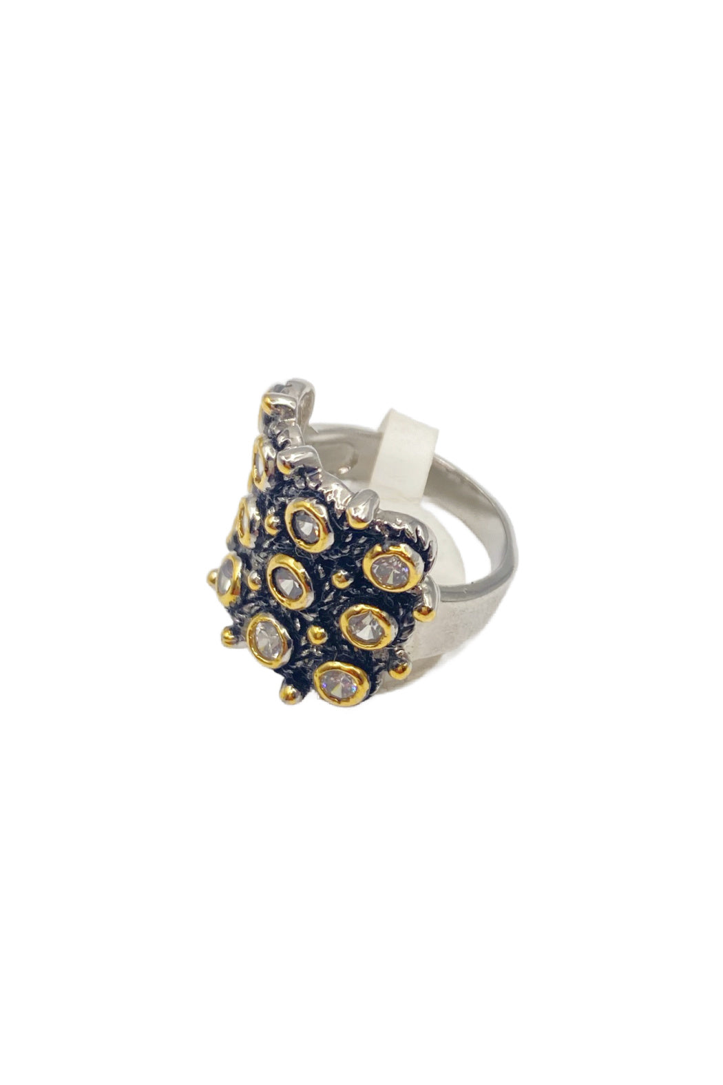 2 Tone Crystal Square Ring by Embellish Your Life