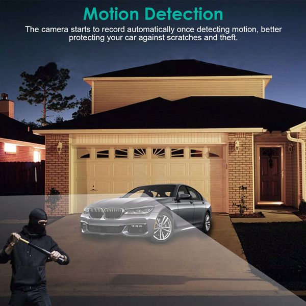 3 Channel Dash Cam Front Inside Rear Vehicle Driving Recorder Car DVR with 32G MMC Card G Sensor Motion Detection Parking Monitor Loop Recording