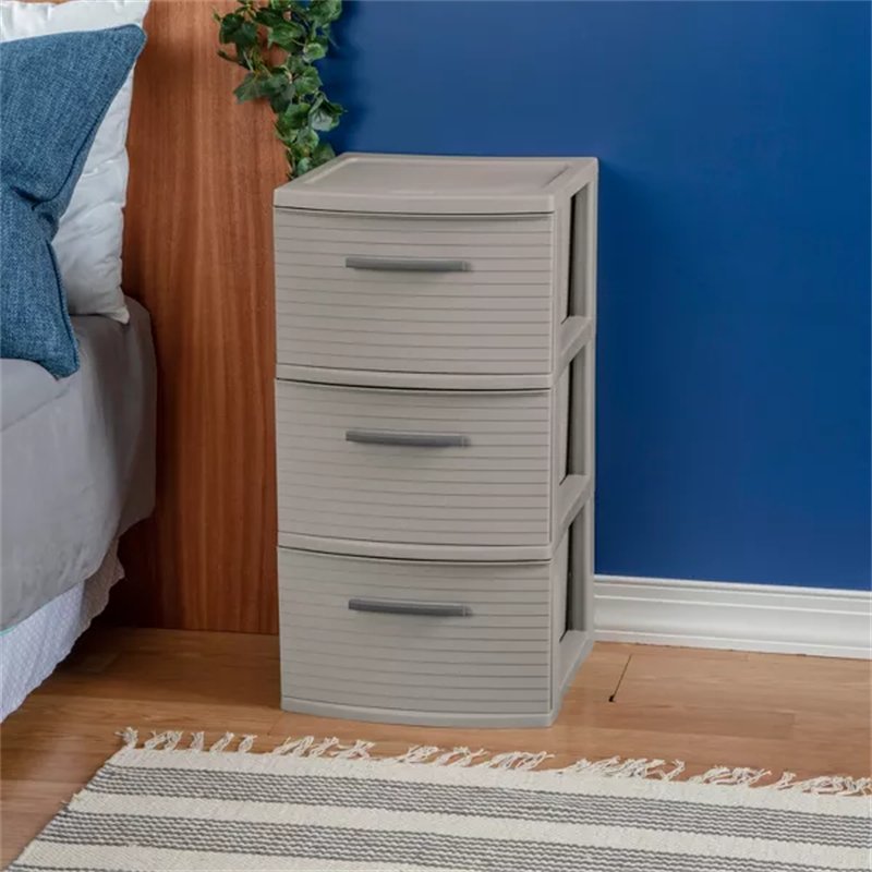 3 Drawer Medium Tower Dark Gray Outside Dimensions: 15" x 12 5/8" x 24"