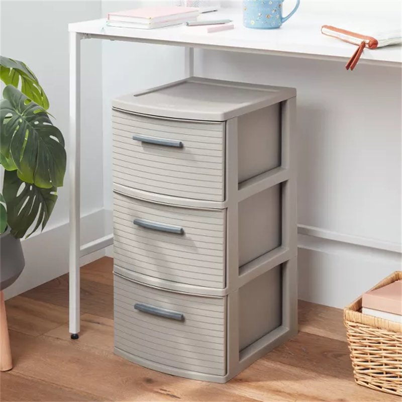 3 Drawer Medium Tower Dark Gray Outside Dimensions: 15" x 12 5/8" x 24"
