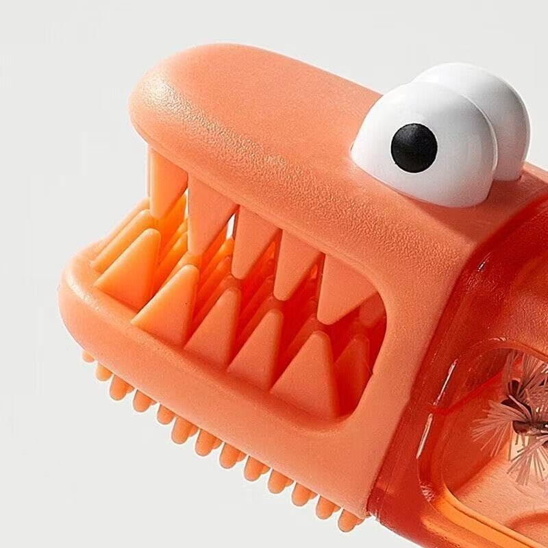 3 - in - 1 Multifunctional Cup & Crevice Cleaning Brush Set - Cute Crocodile Design, Silicone Gap Cleaner for Kitchen Bottles, Lids & Nooks(Super Good qualiey (Orenge)