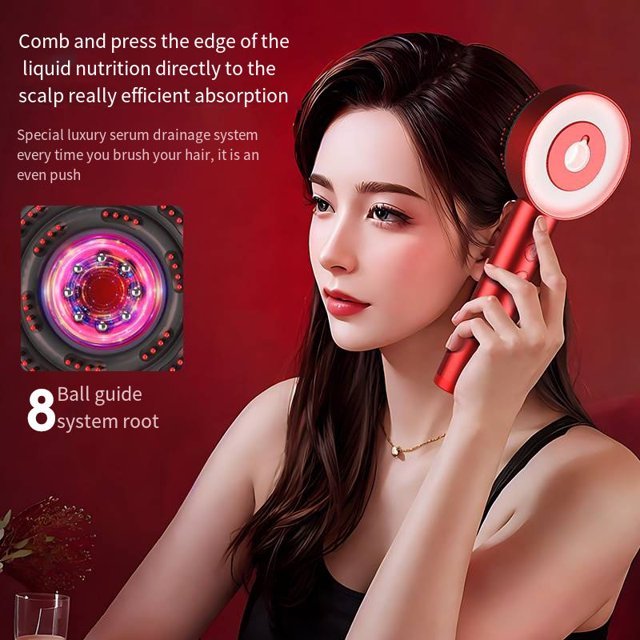 3 in 1 phototherapy massage comb electrical loriginial handheld spa scalp massage brush with red light for hair growth with oil