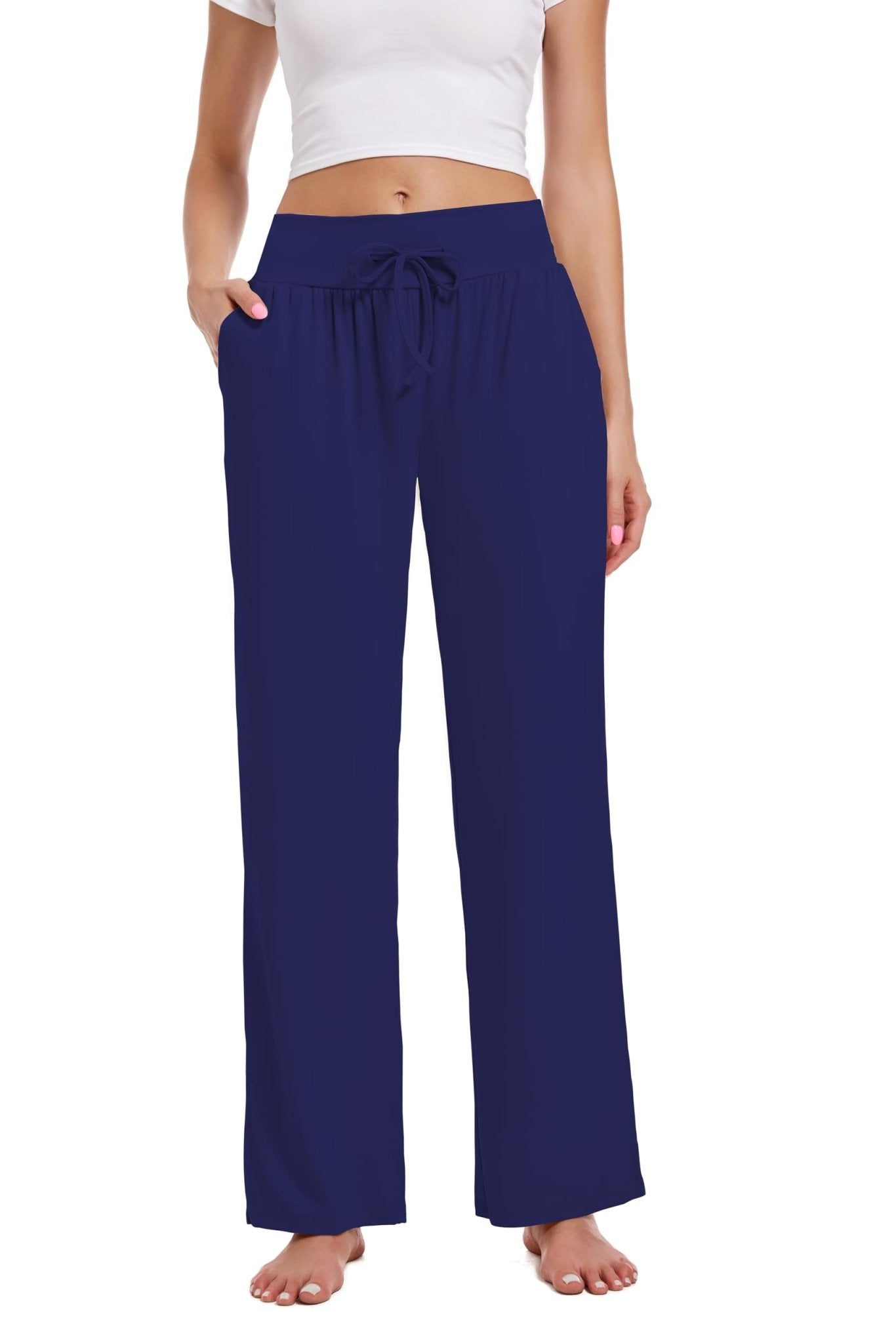 3 Pack Women's Lounge Pants Wide Leg Yoga Sweatpants with Pockets High Waisted Drawstring Lounge Loose Workout Jogger