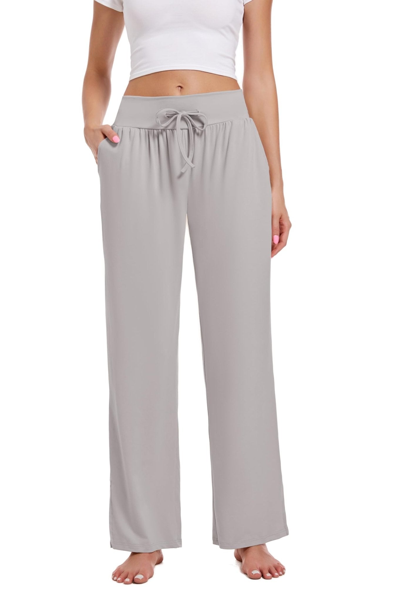 3 Pack Women's Lounge Pants Wide Leg Yoga Sweatpants with Pockets High Waisted Drawstring Lounge Loose Workout Jogger