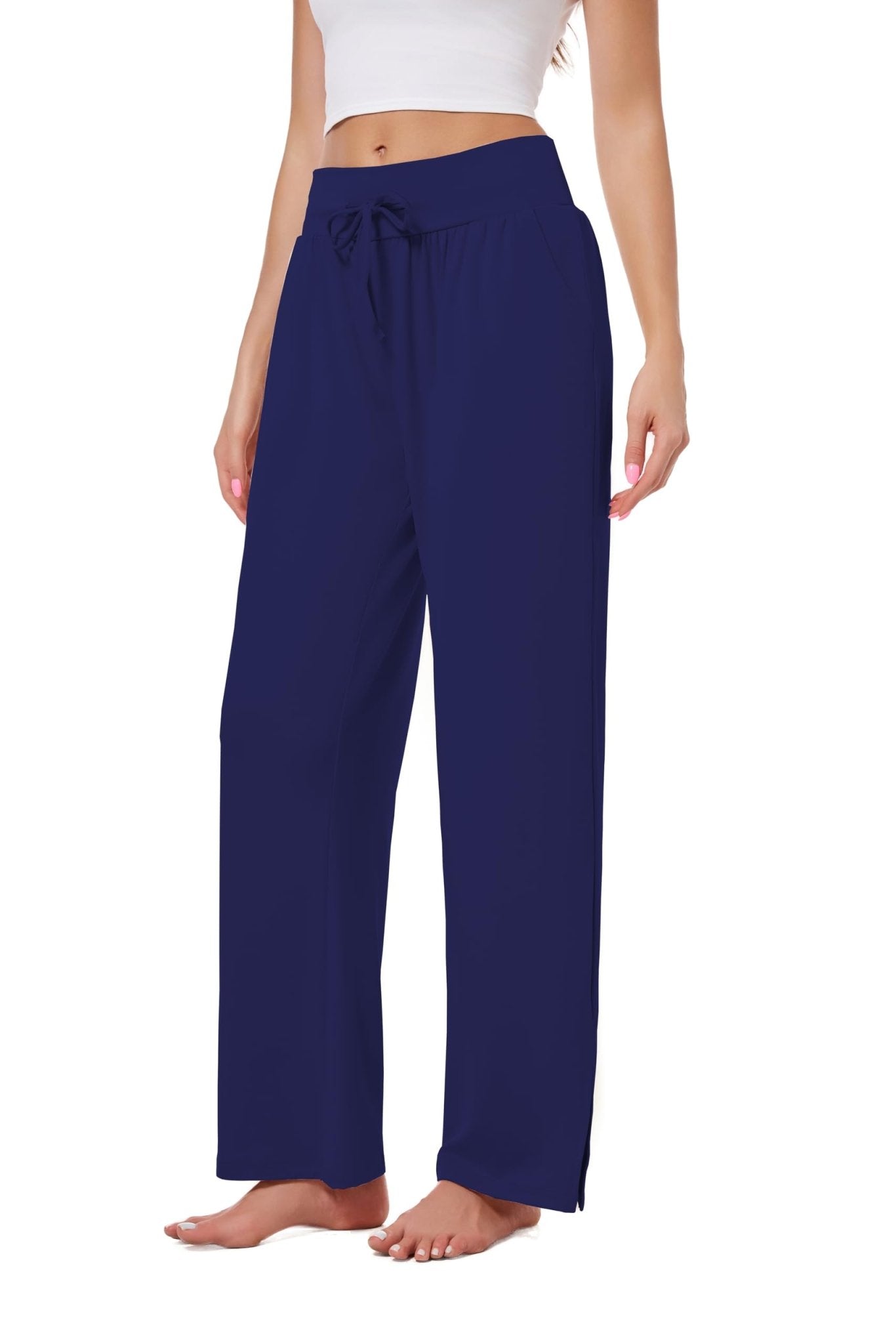 3 Pack Women's Lounge Pants Wide Leg Yoga Sweatpants with Pockets High Waisted Drawstring Lounge Loose Workout Jogger