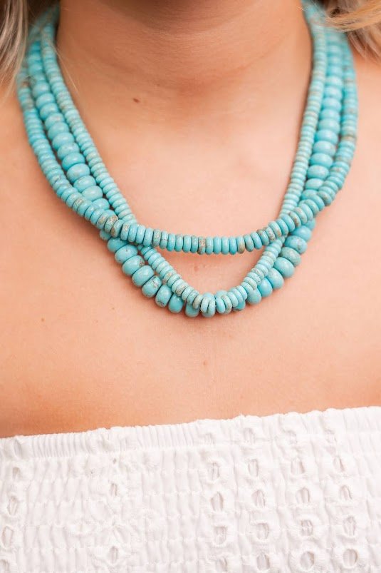 8mm Tradd  Turquoise Necklace  - Belle of the Ball Collection