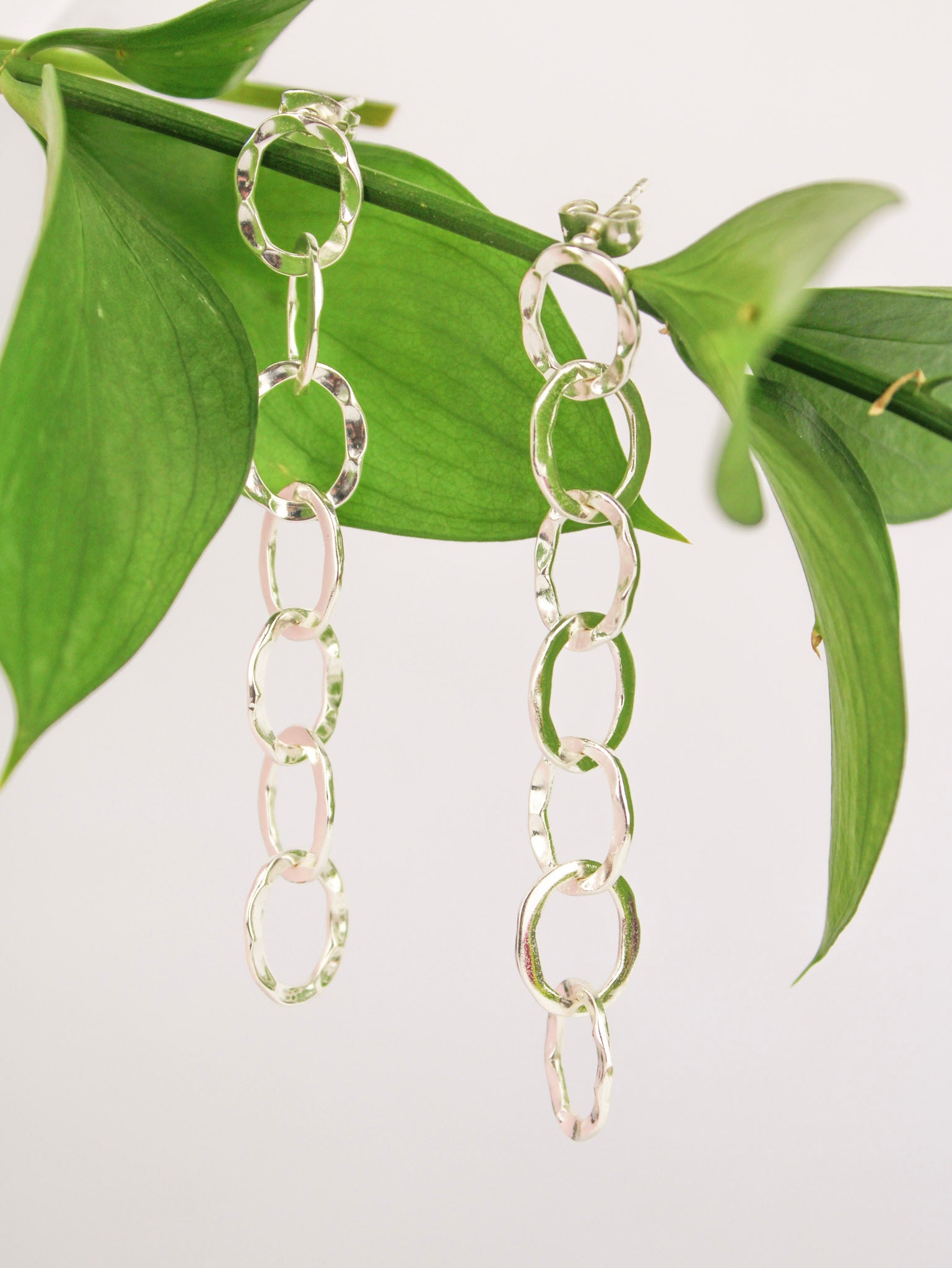 Organic Chain Link Earrings