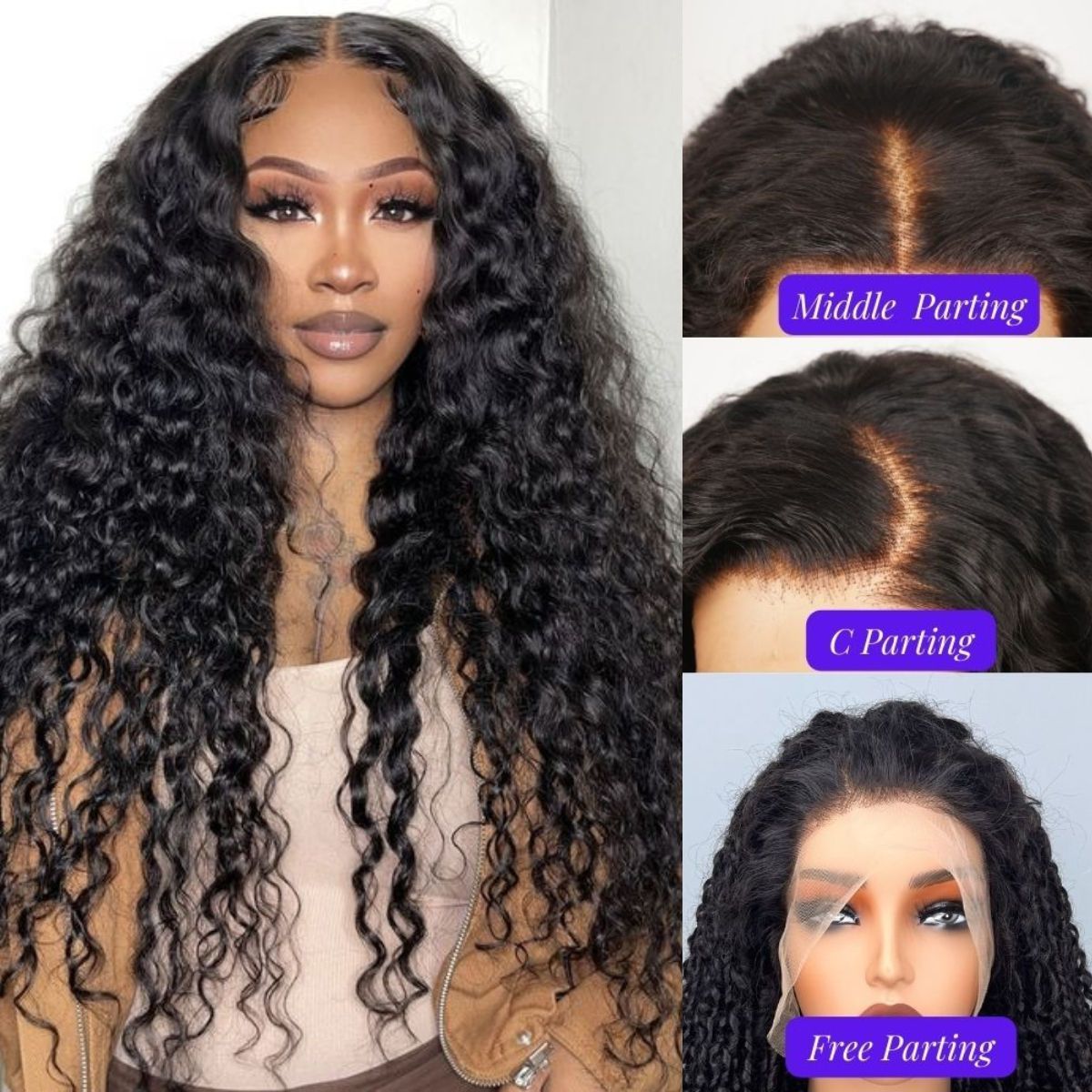 30 Inch Brazilian Raw Virgin Hair 13x6 13X4 Natural Deep Wave Glueless Frontal Human Hair Transparent HD Lace Front Wigs