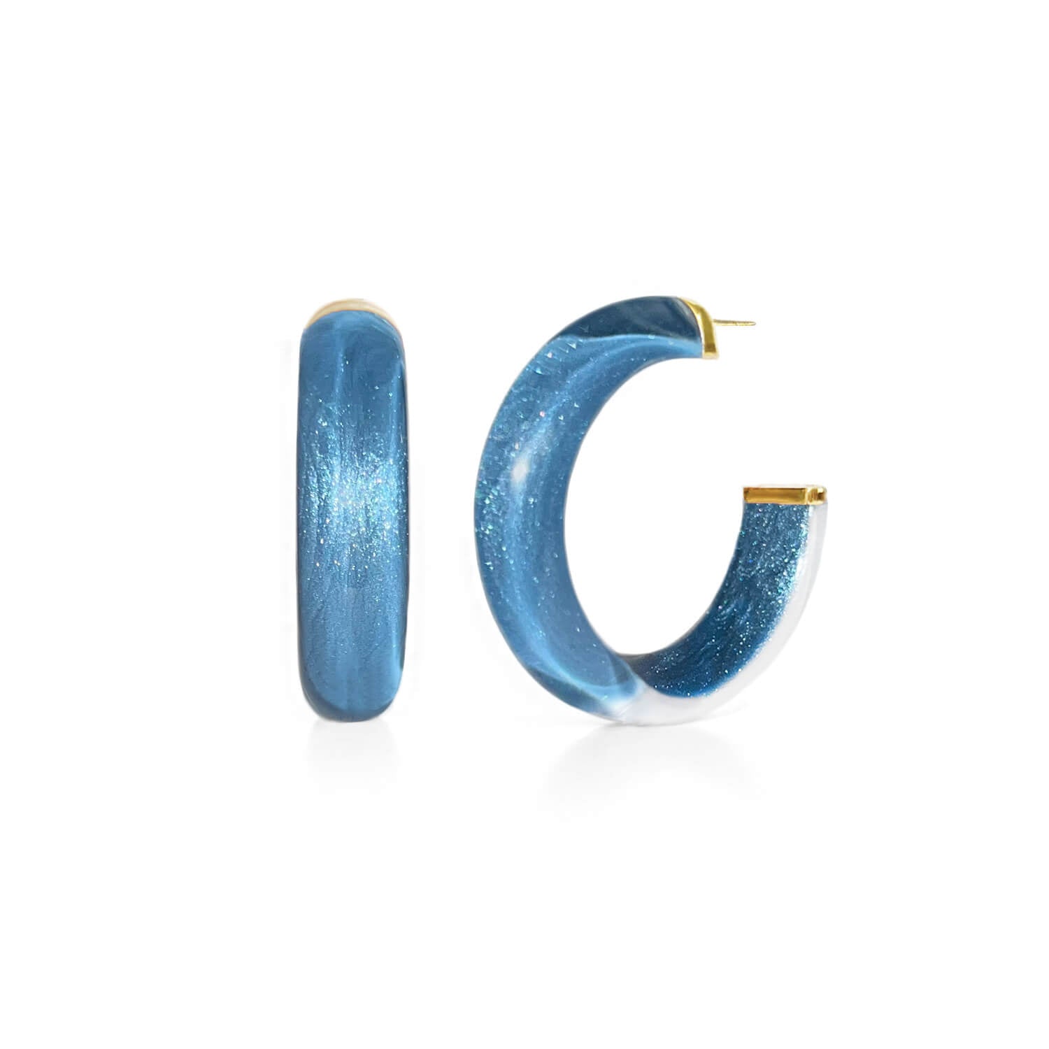 Small Illusion Lucite Hoop Earrings