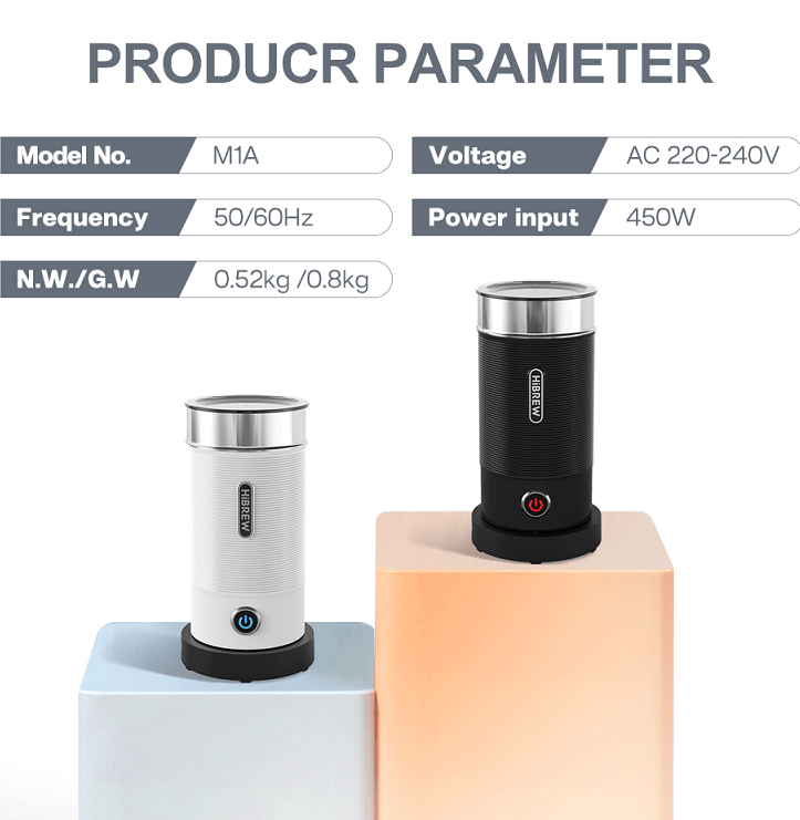 300ml Milk Heater 450W milk foam Cold Bubble Chocolate Stir Cold / hot Latte Cappuccino 360°, rotating base SUS304 adjustable temperature and thickness