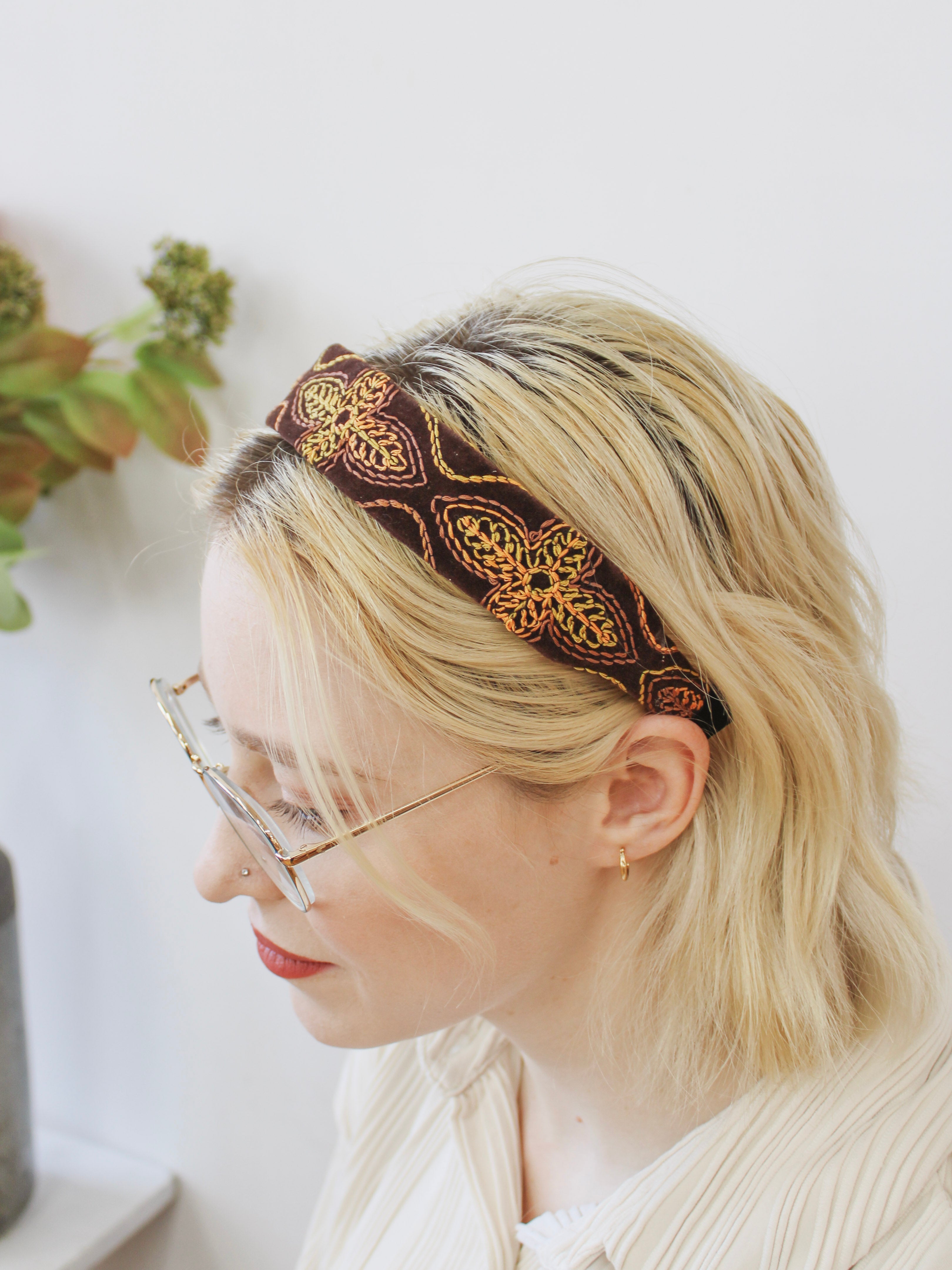 Groovy Tuesday Embroidered Headband