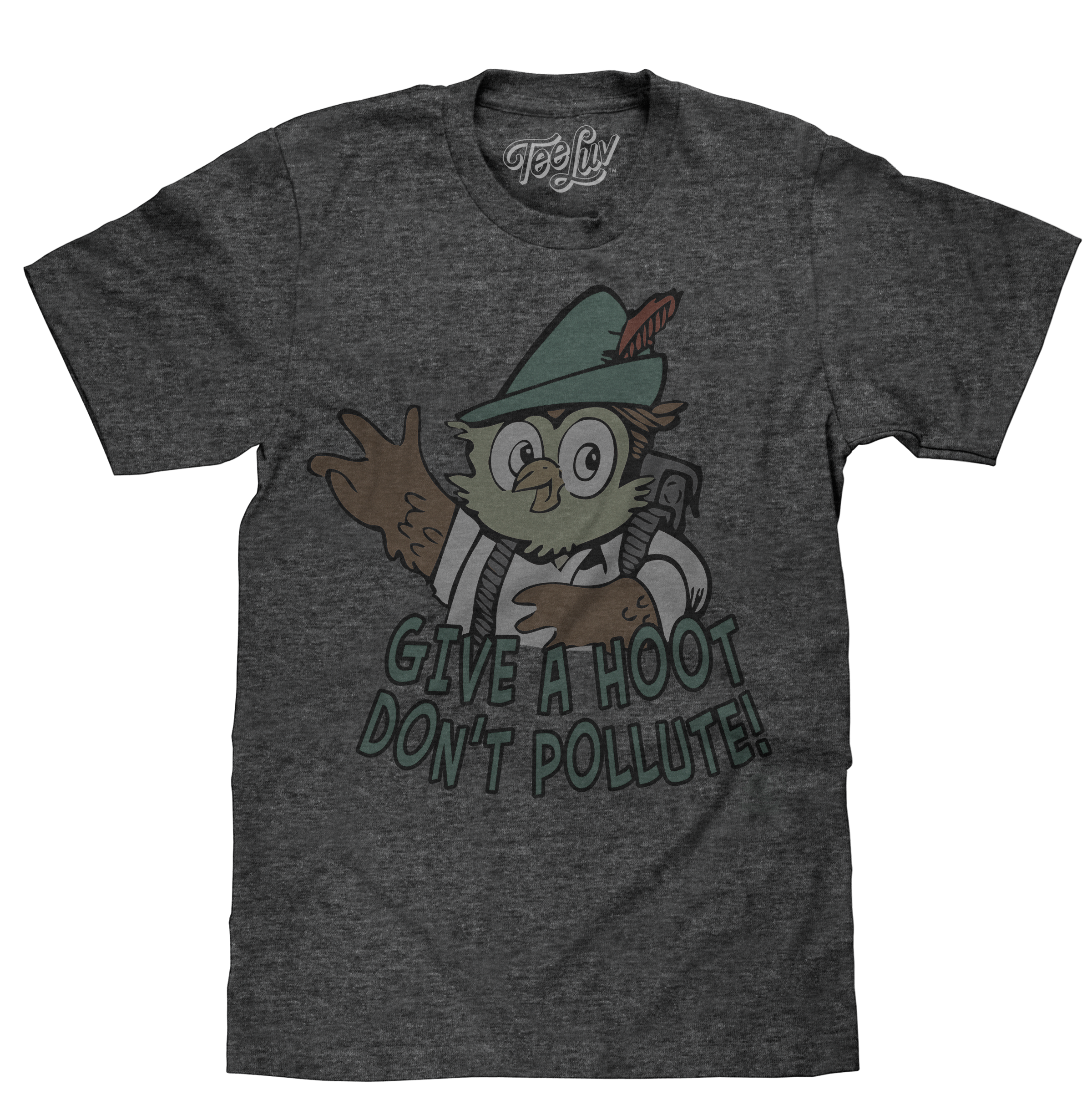 Woodsy Owl Give a Hoot Don't Pollute T- Shirt - Gray
