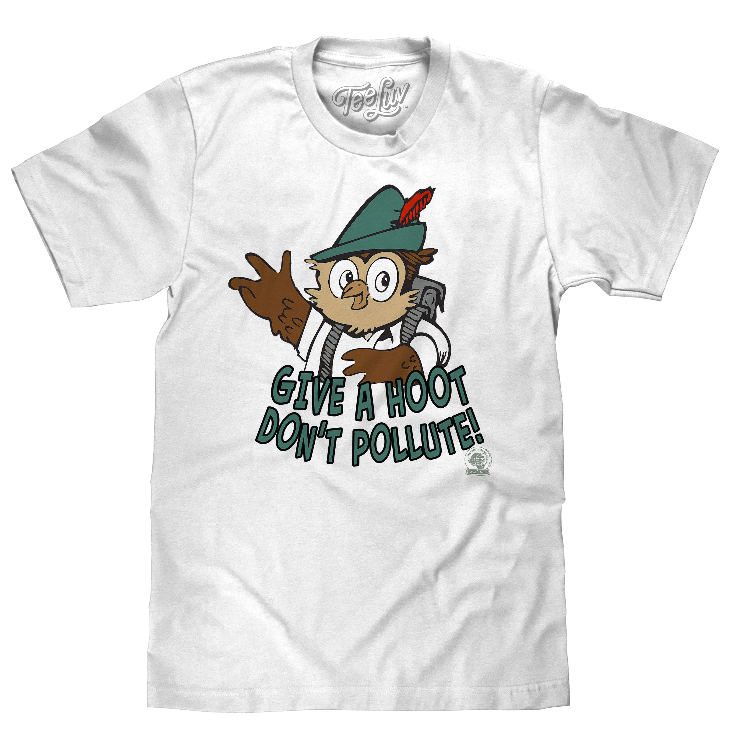 Woodsy Owl Give a Hoot Don't Pollute on Recycled T-Shirt - White