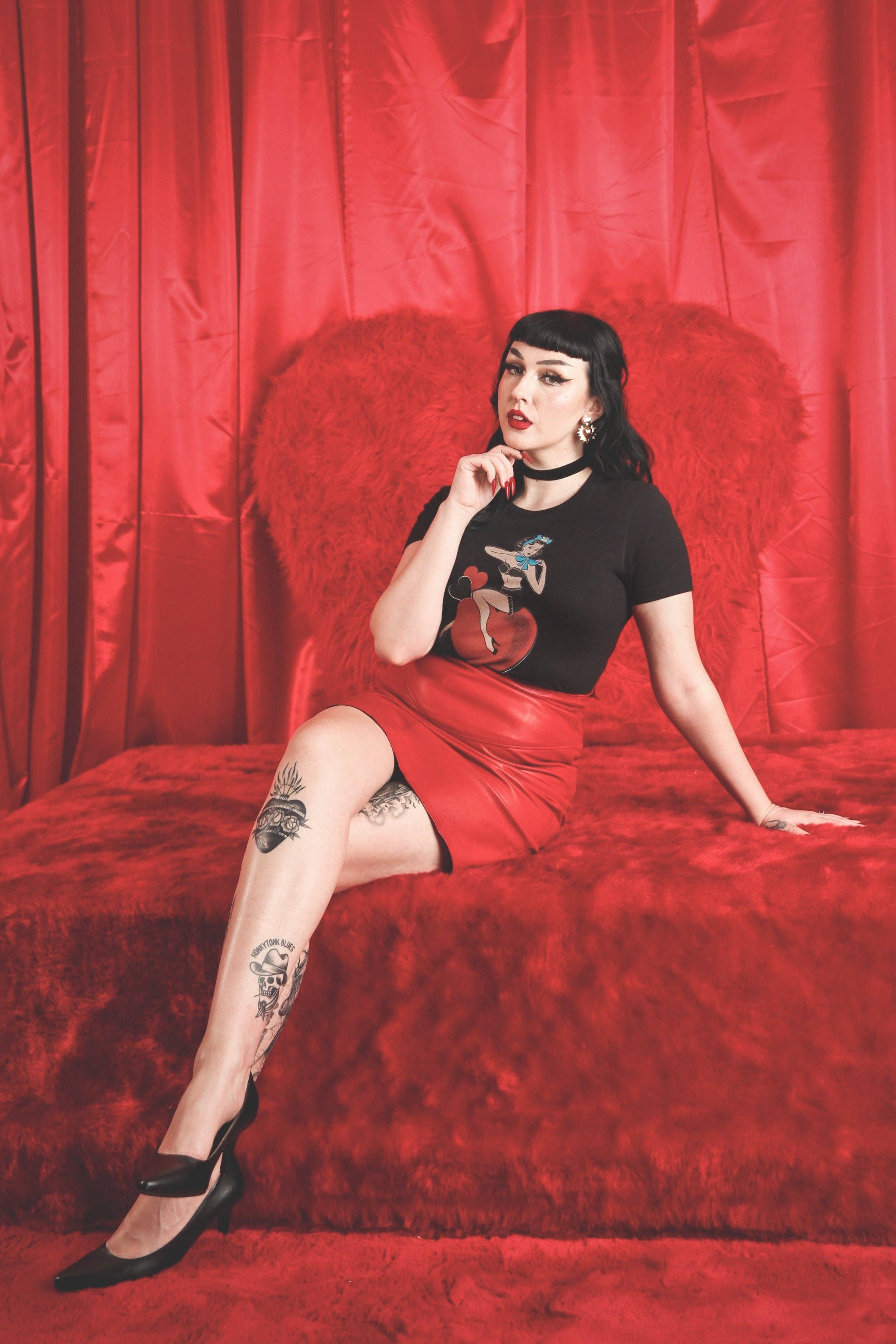All My Love Fitted Tee in Black by Mischief Made
