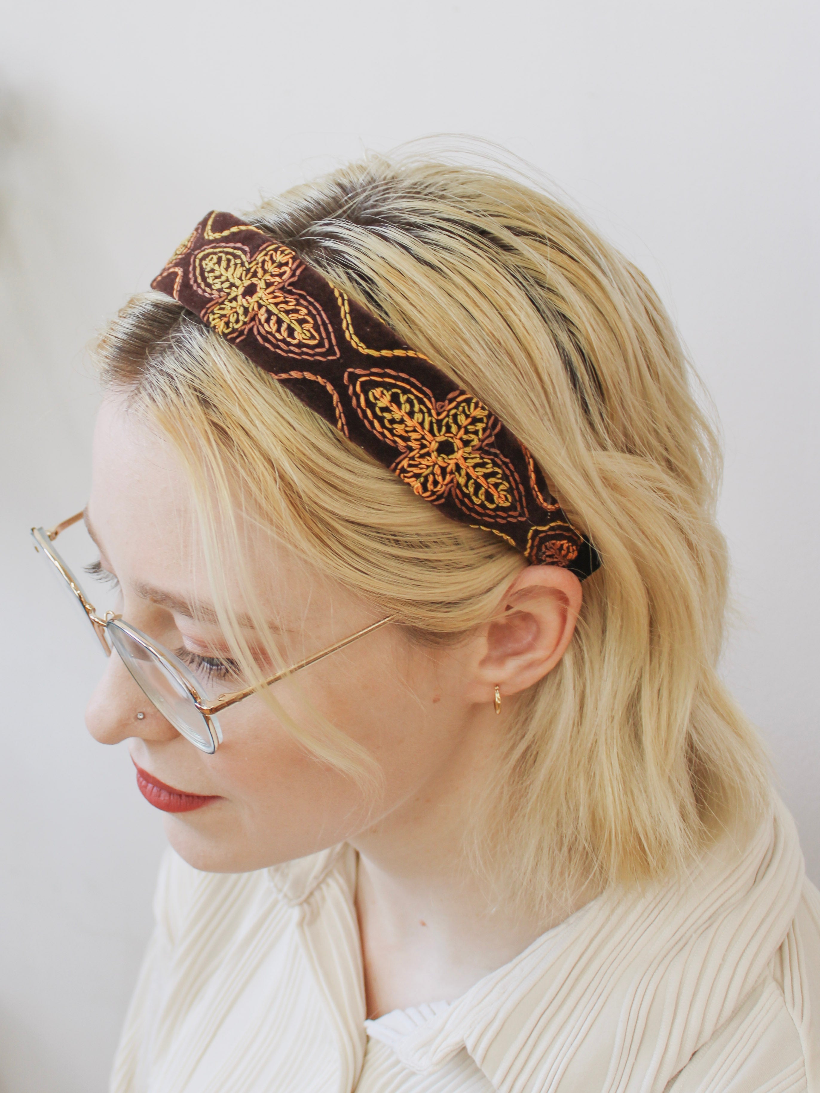 Groovy Tuesday Embroidered Headband