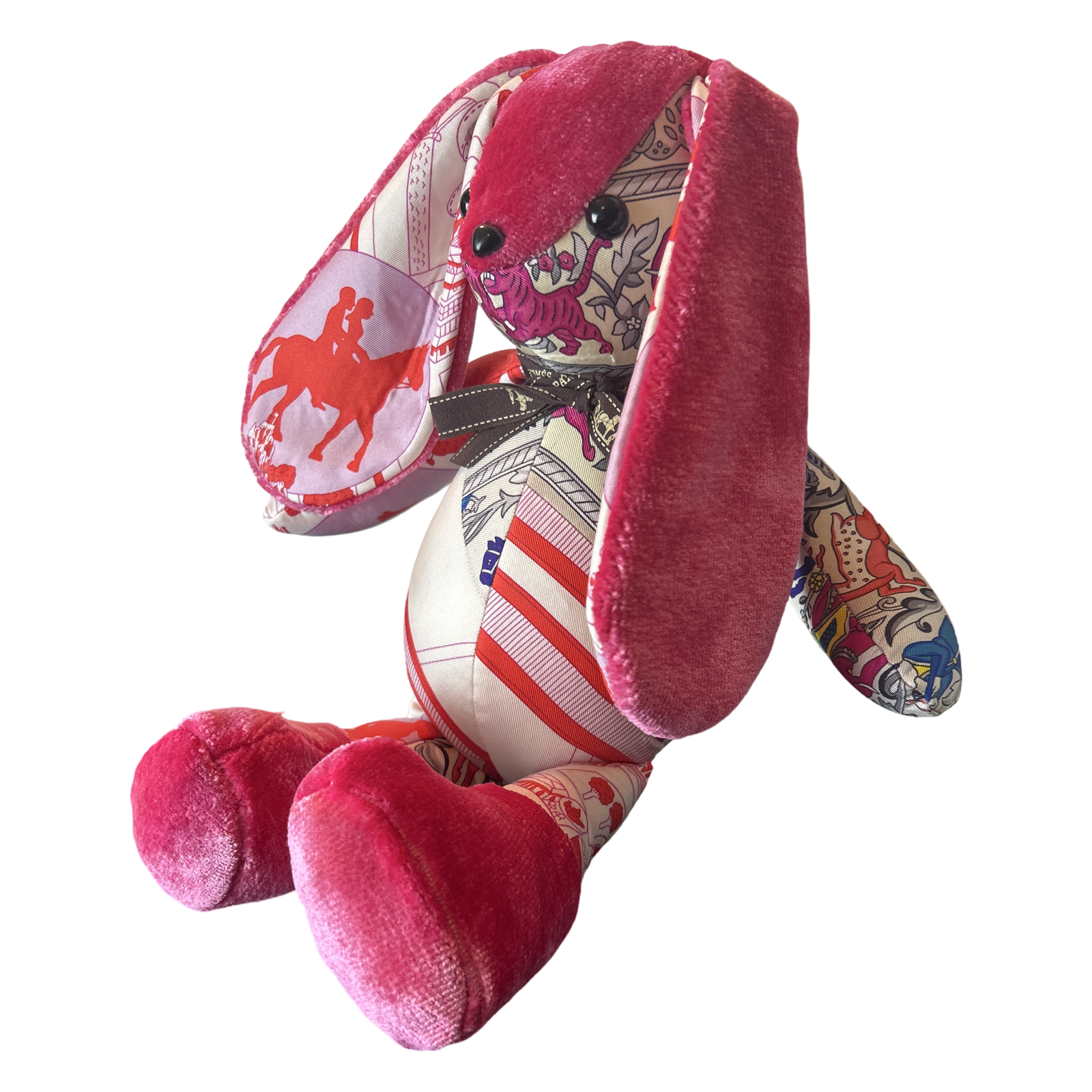 Vintage Silk Scarf Patchwork Bunny