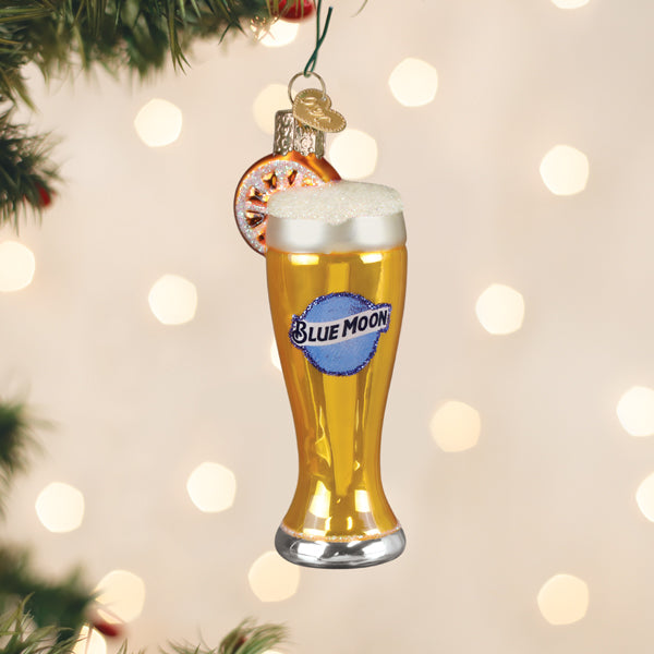 Glass Of Blue Moon Beer Ornament