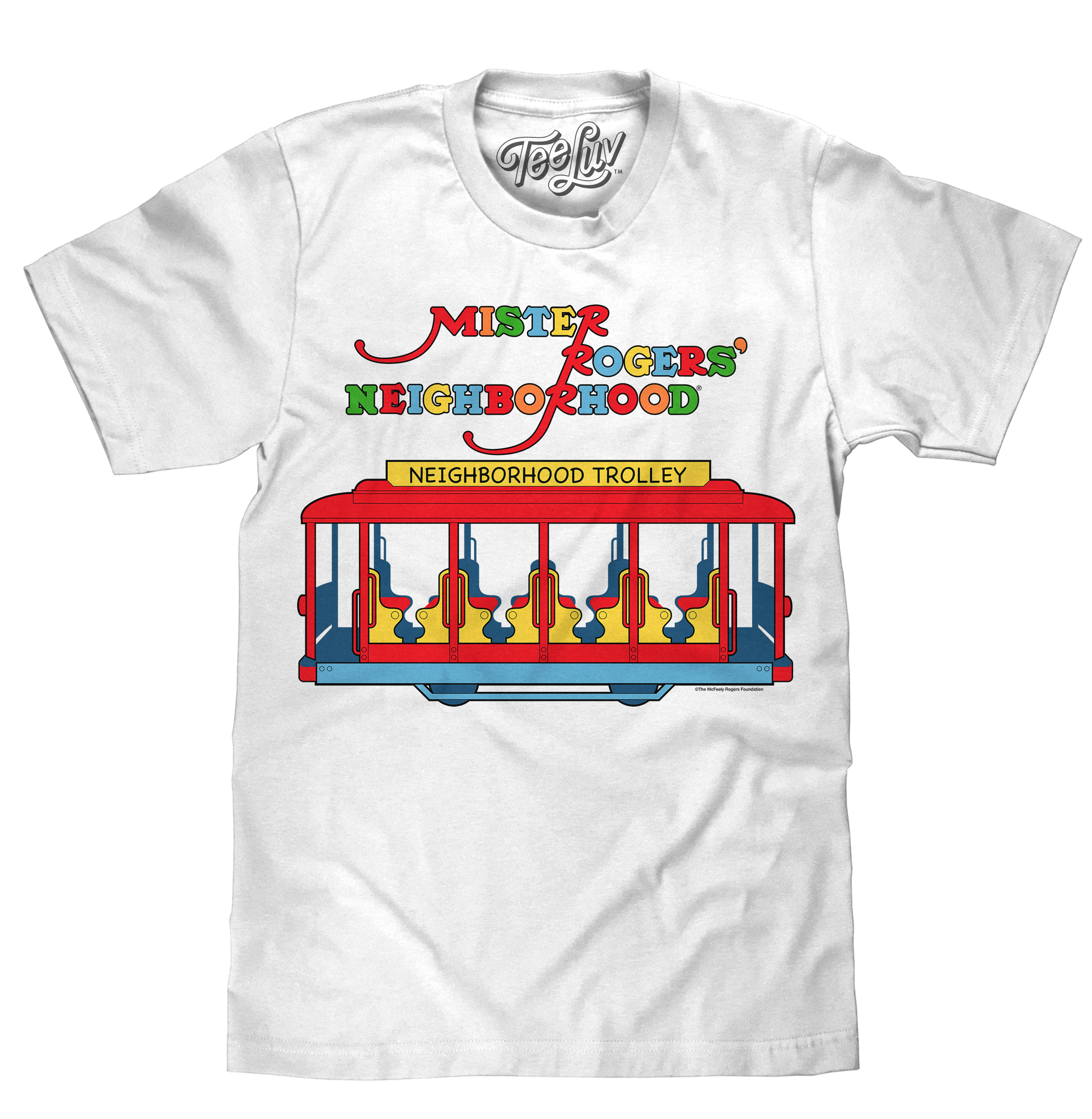Mister Rogers' Neighborhood Trolley Logo T-Shirt - White