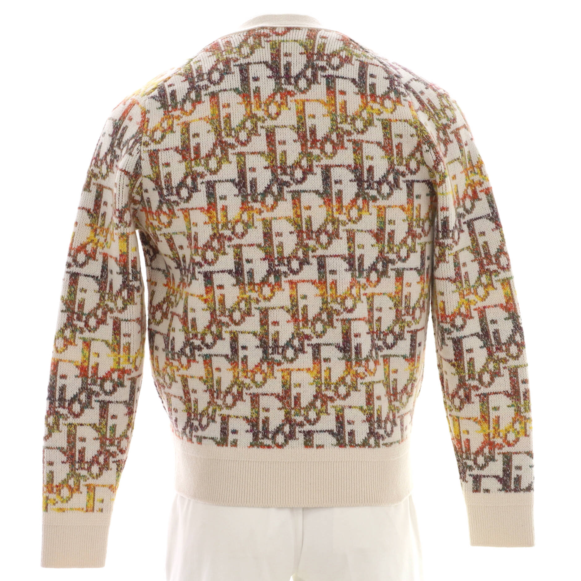 Christian Dior Men's V-Neck Button Up Cardigan Oblique Wool