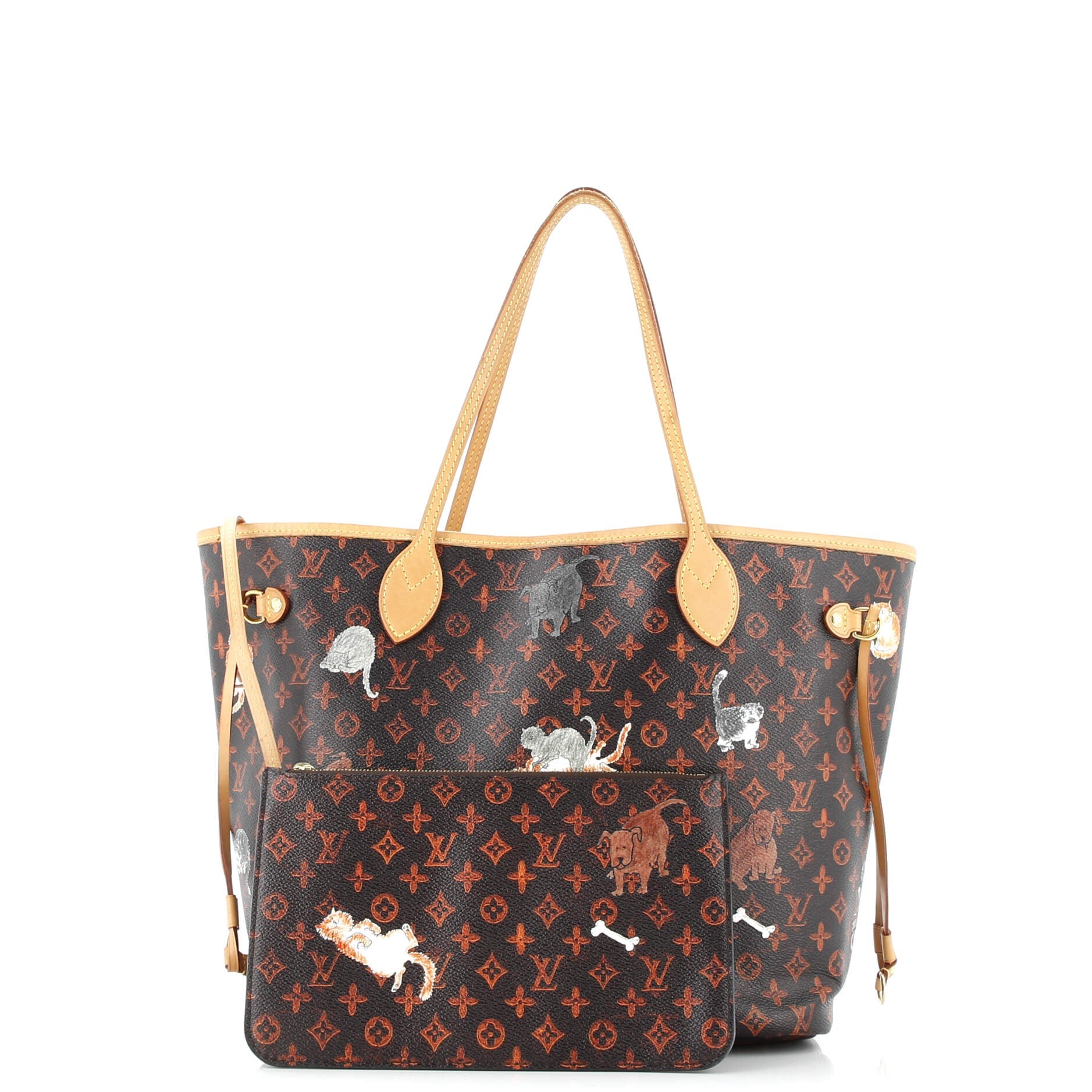 Louis Vuitton Neverfull NM Tote Limited Edition Grace Coddington Catogram Canvas MM