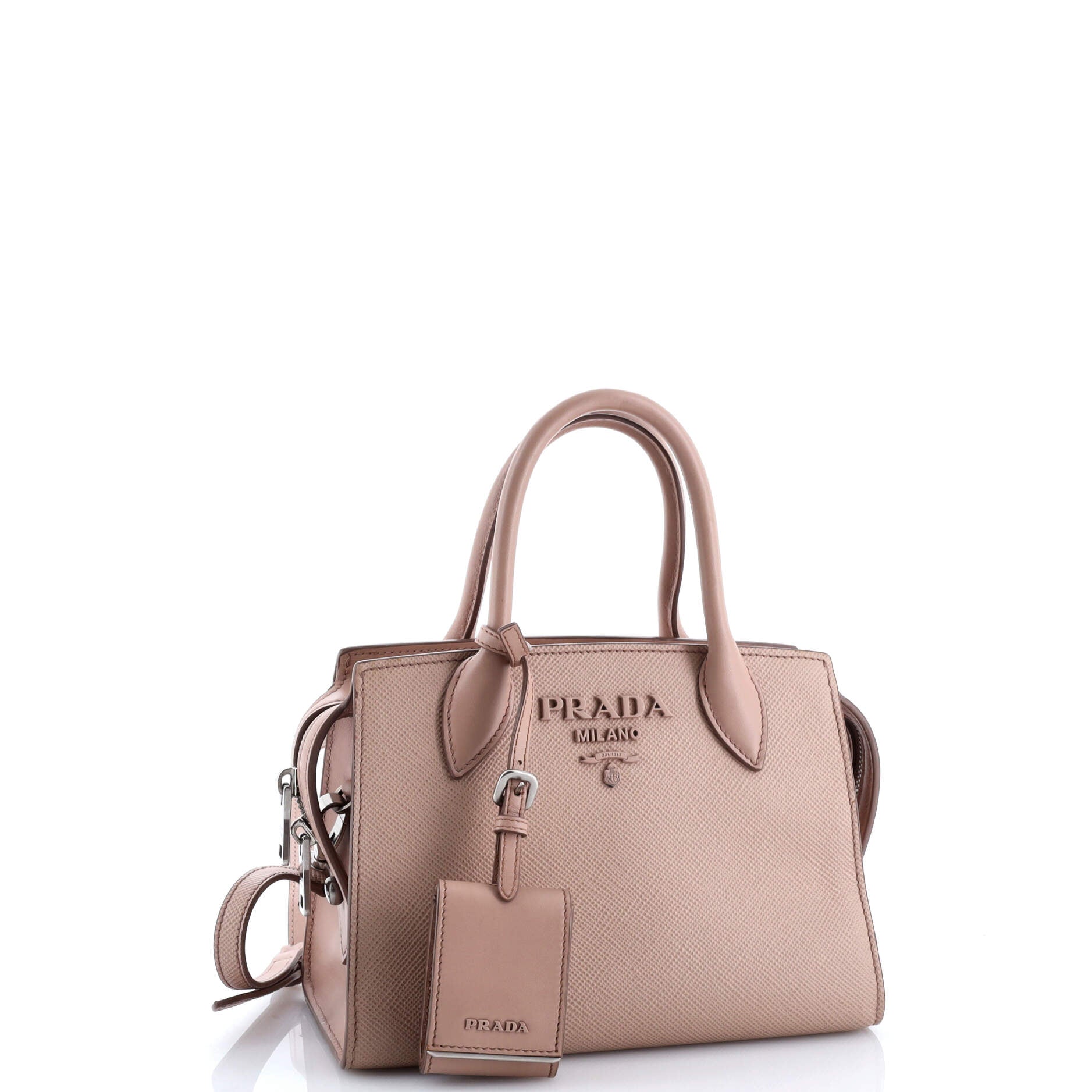Prada Monochrome Tote Saffiano with City Calf Mini