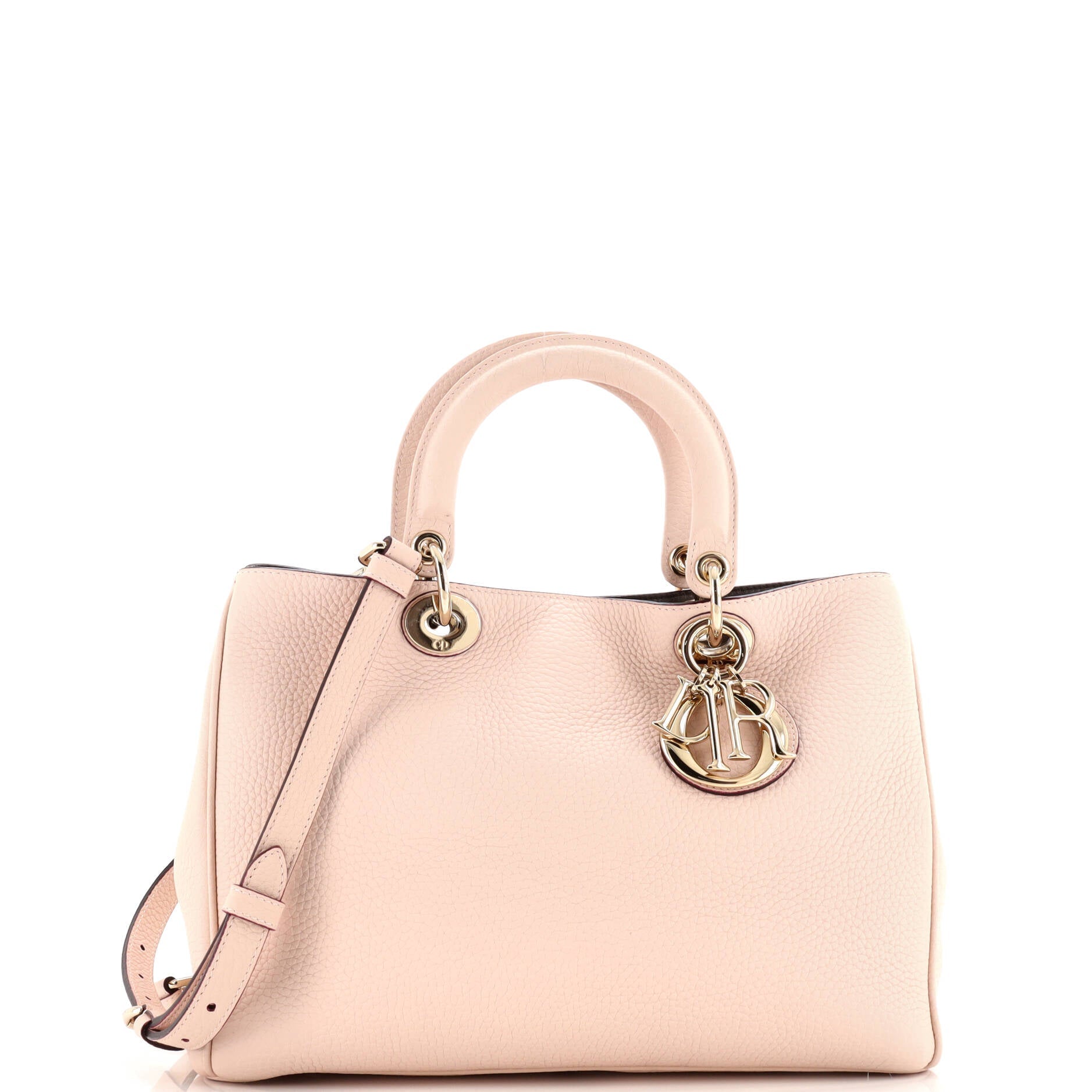 Christian Dior Diorissimo Tote Pebbled Leather Medium