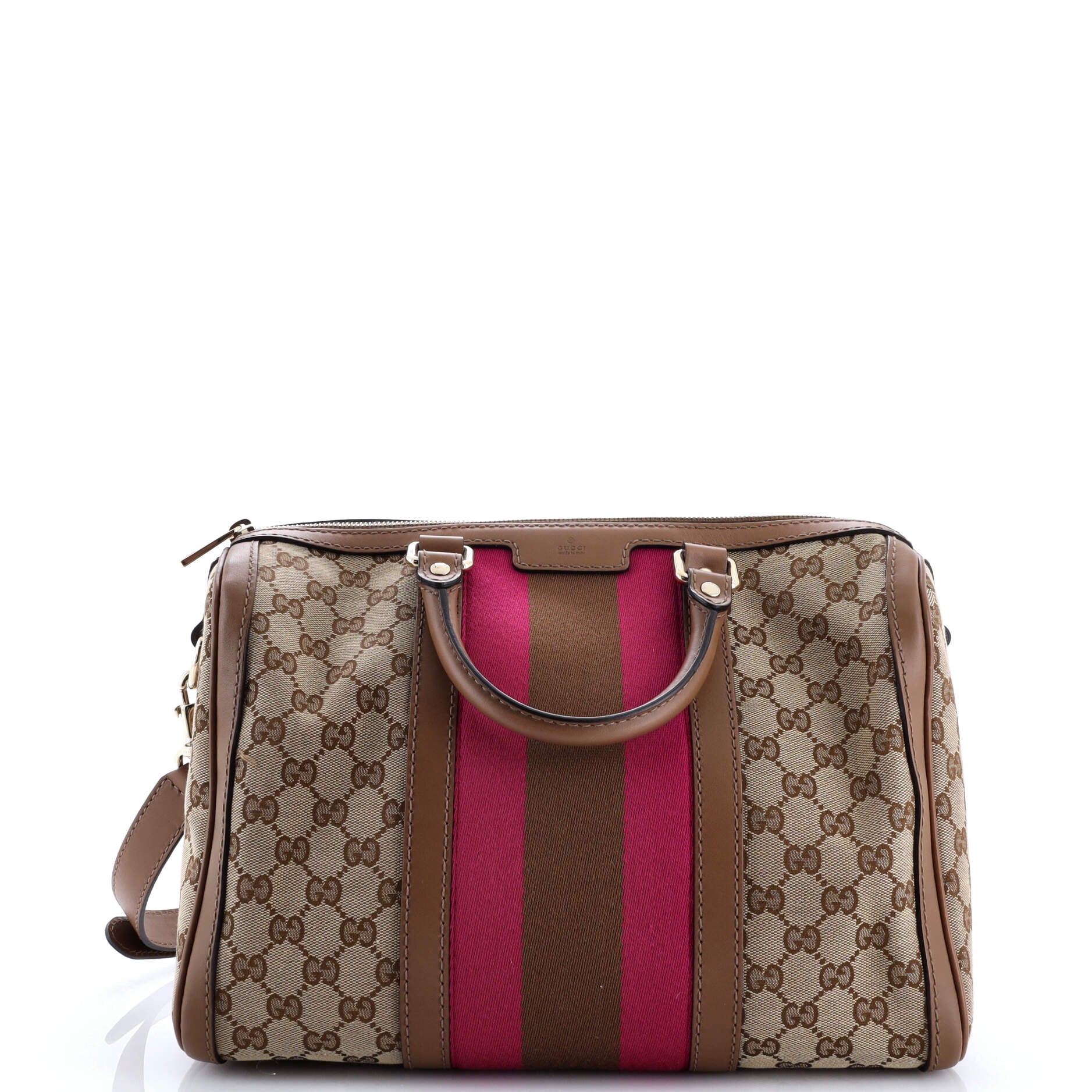 Gucci Vintage Web Boston Bag GG Canvas Medium