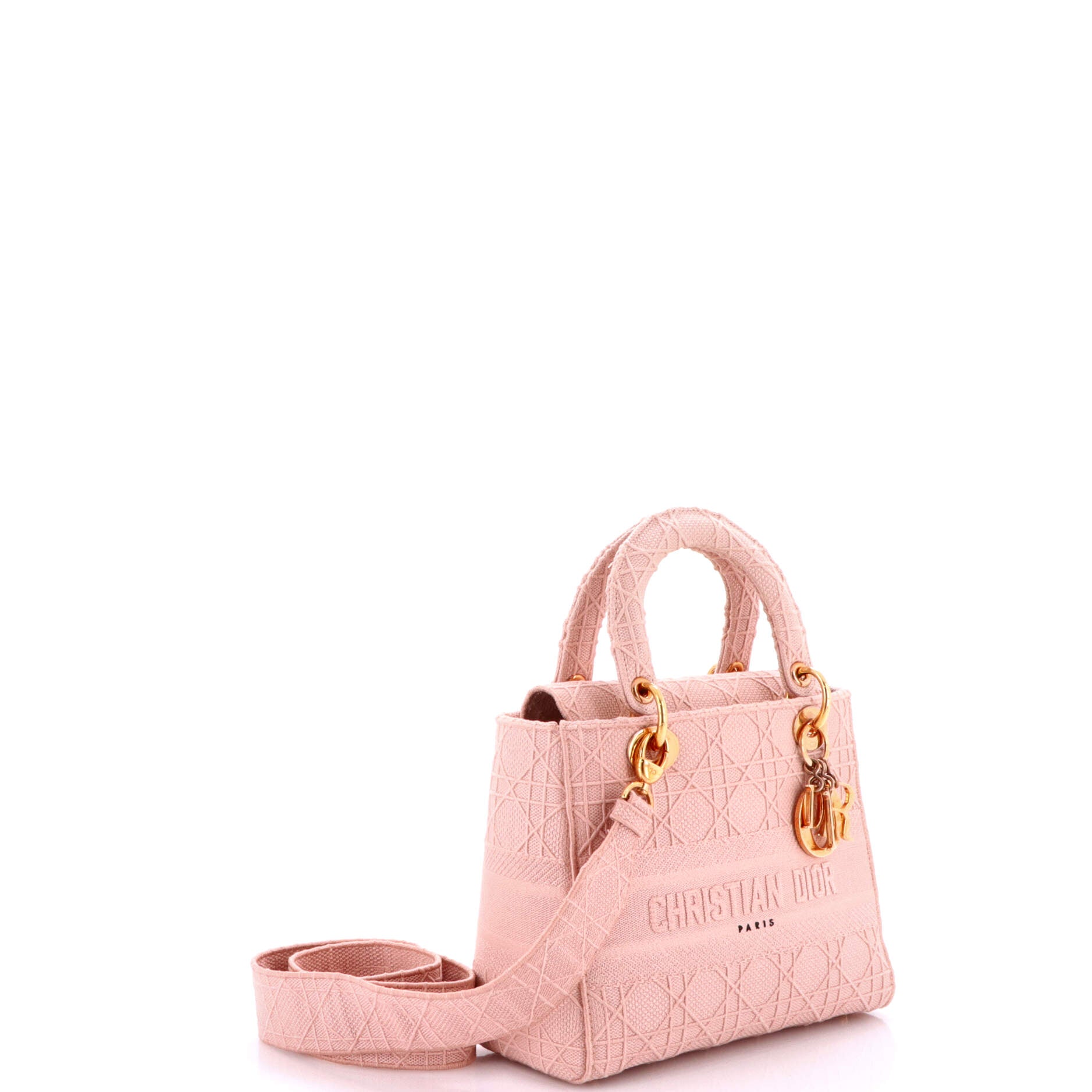 Christian Dior Lady D-Lite Bag Cannage Embroidered Canvas Medium