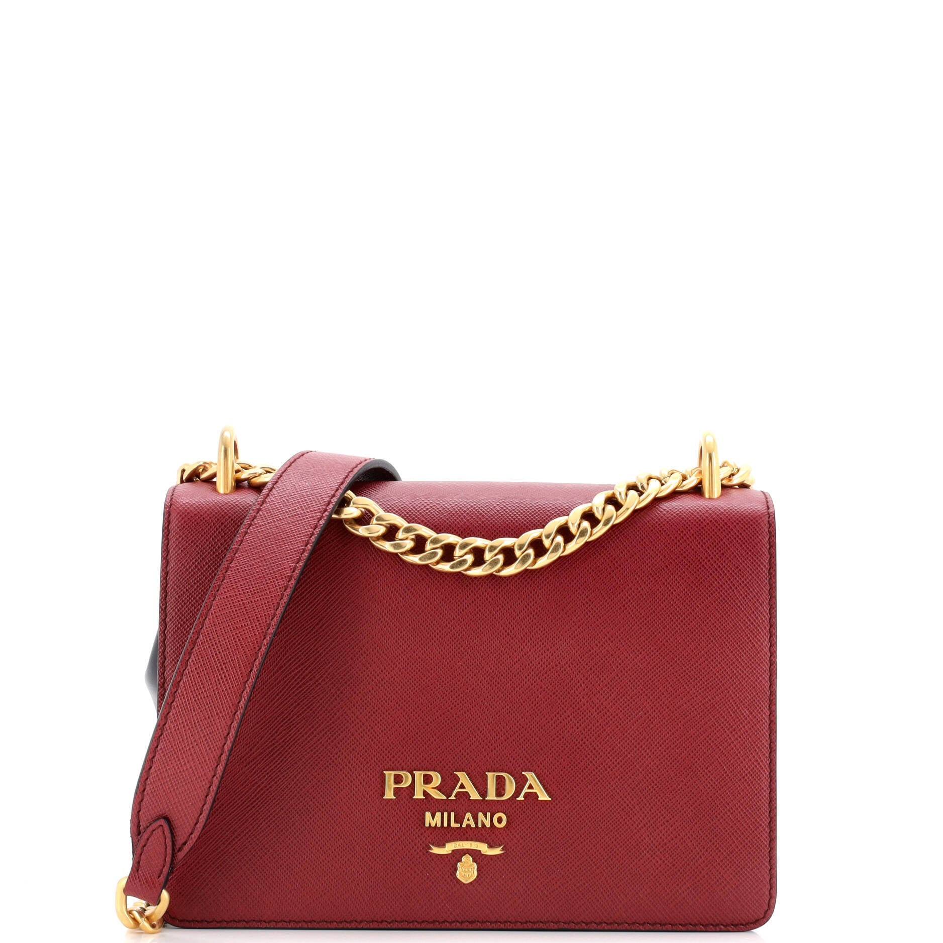 Prada Chain Flap Bag Saffiano Leather Small