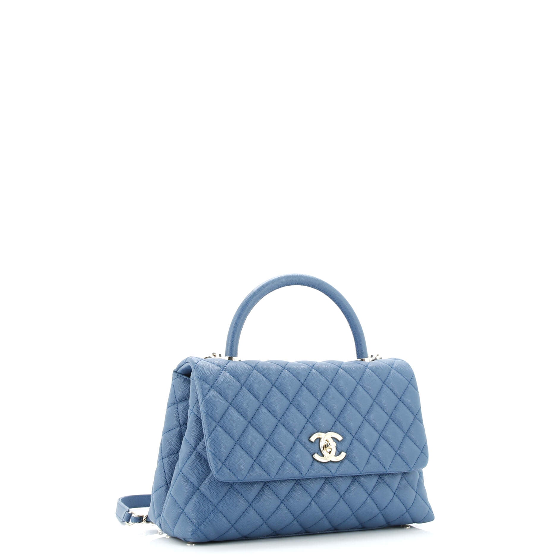 Chanel Coco Top Handle Bag Quilted Caviar Small