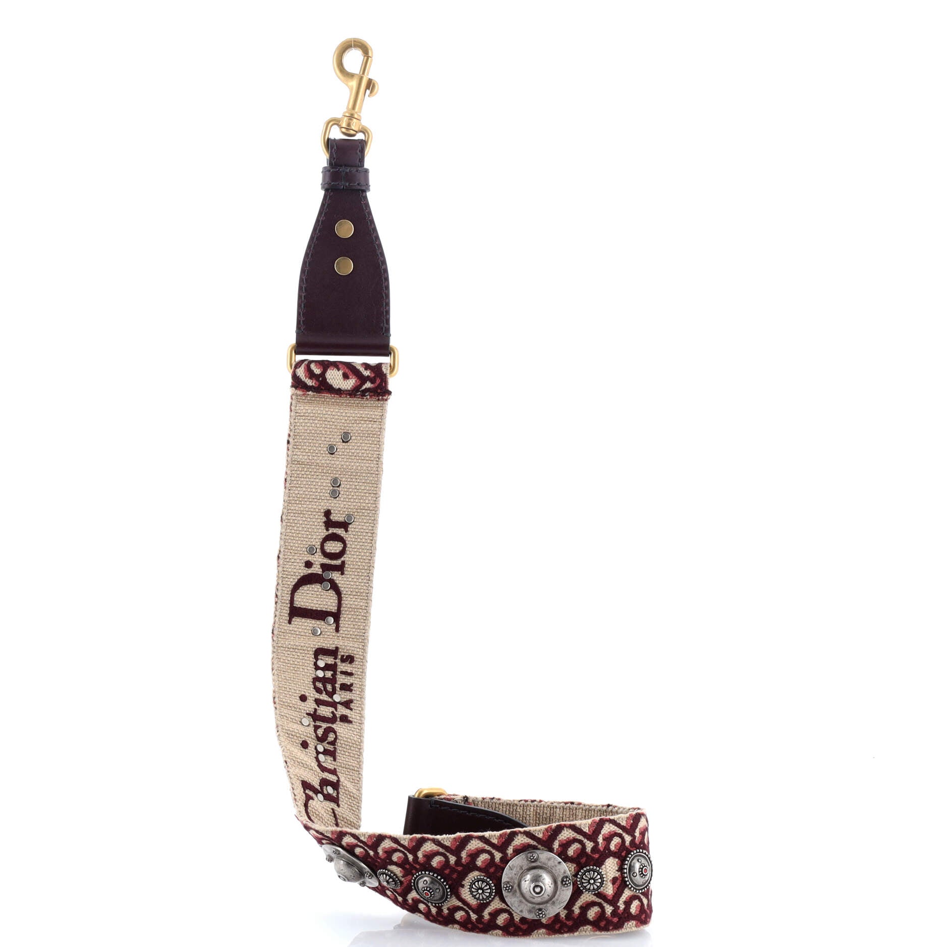 Christian Dior Shoulder Strap Embellished Oblique Canvas