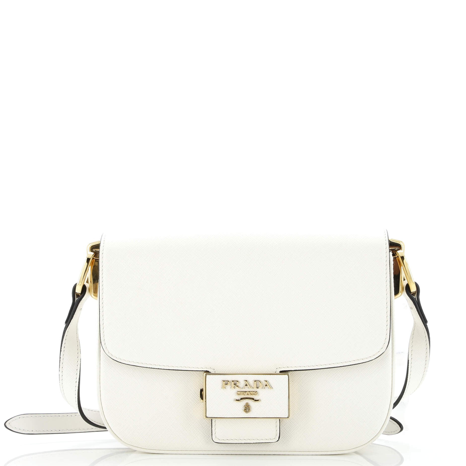 Prada Embleme Flap Bag Saffiano Leather Small