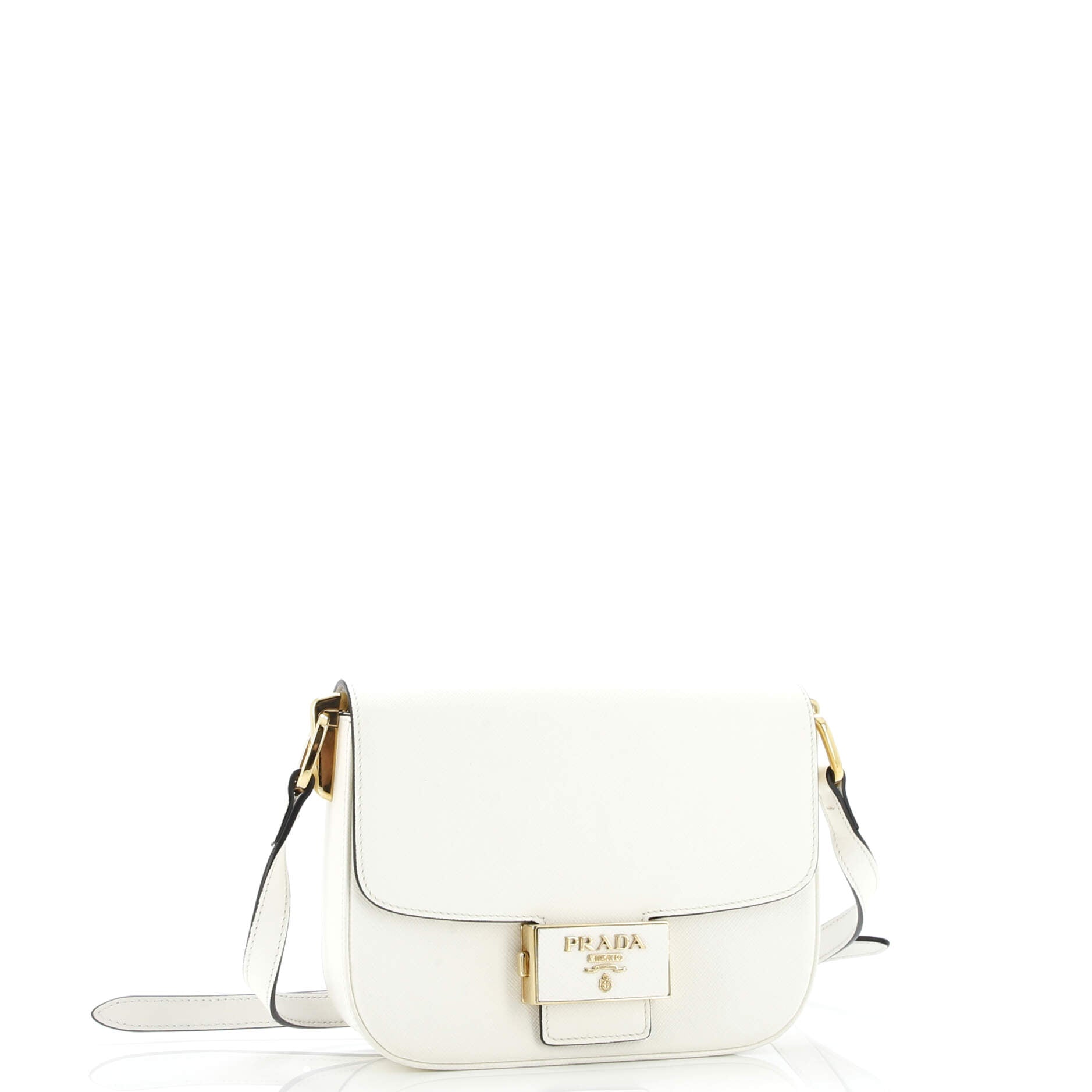 Prada Embleme Flap Bag Saffiano Leather Small