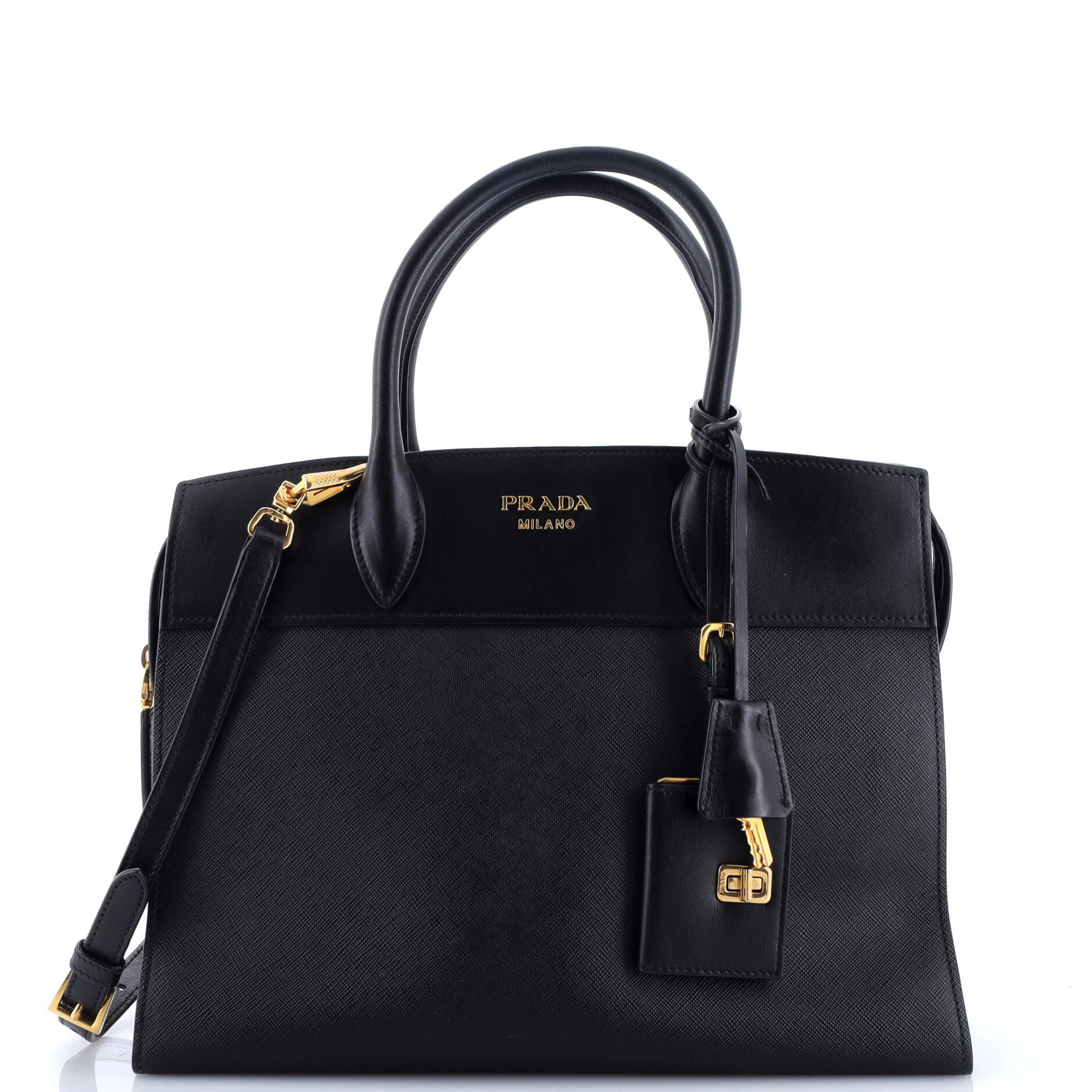 Prada Esplanade Tote Saffiano with City Calf Medium