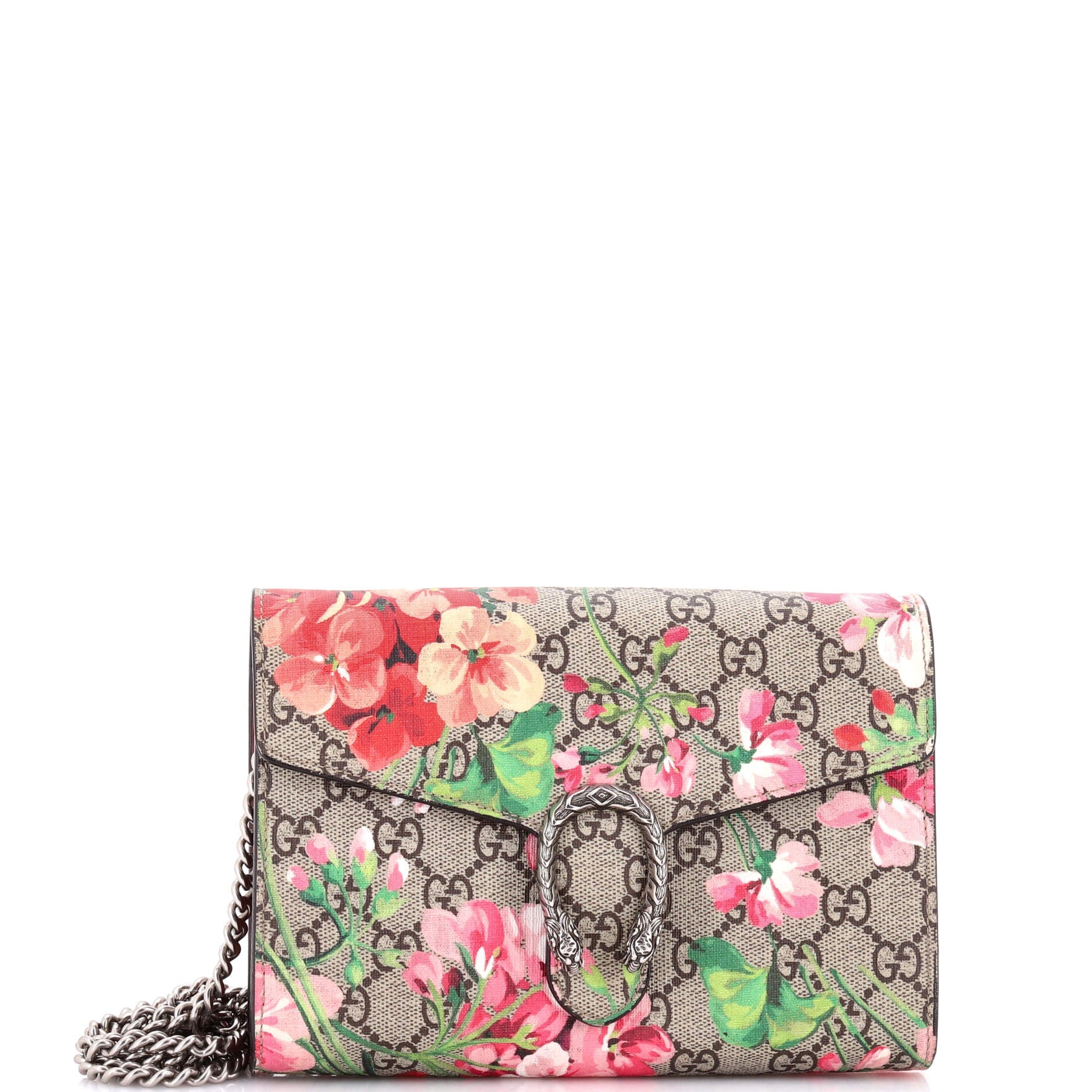 Gucci Dionysus Chain Wallet Blooms Print GG Coated Canvas Small