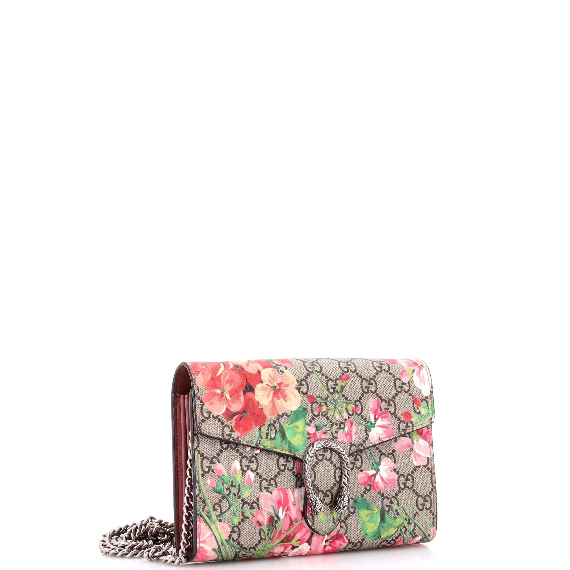 Gucci Dionysus Chain Wallet Blooms Print GG Coated Canvas Small