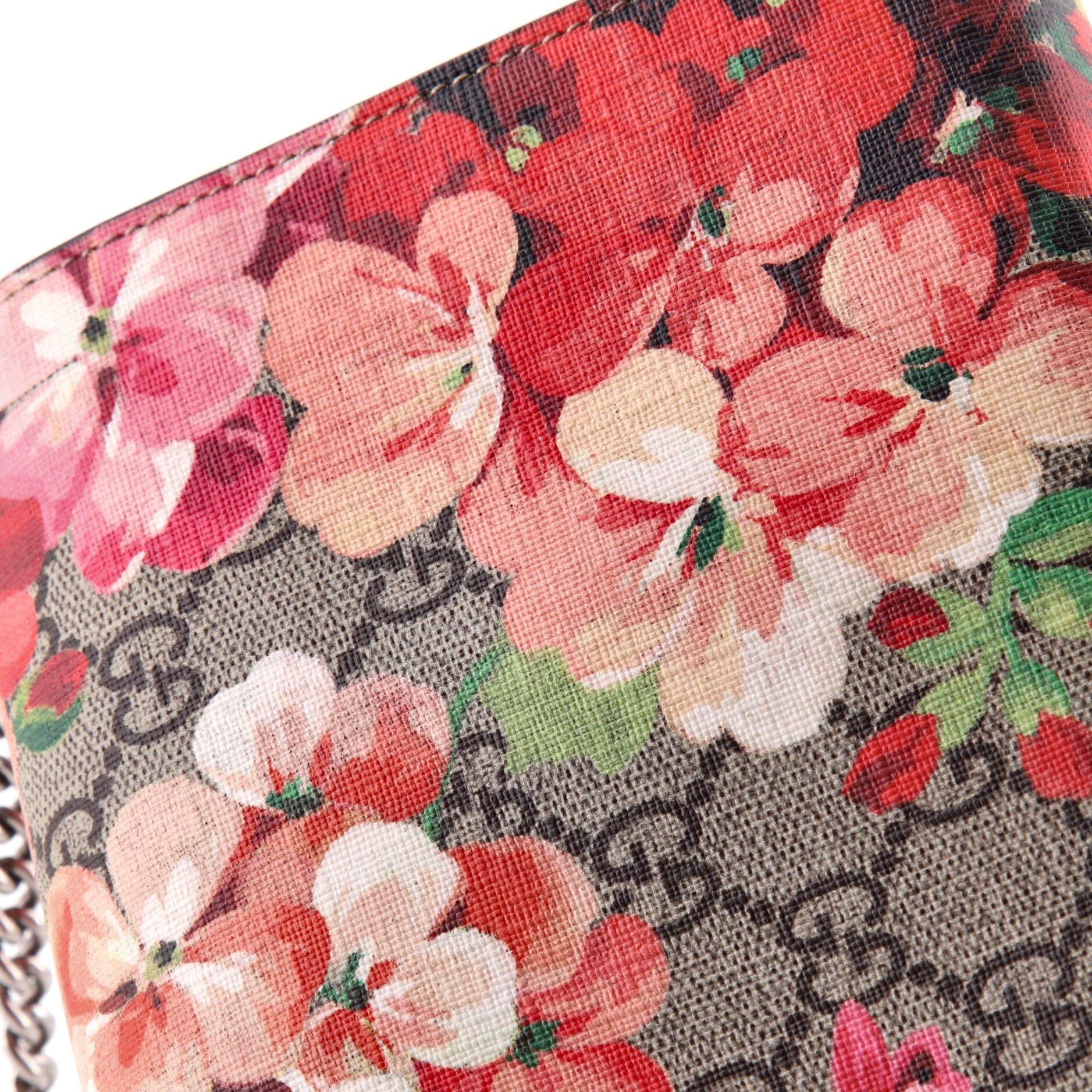 Gucci Dionysus Chain Wallet Blooms Print GG Coated Canvas Small