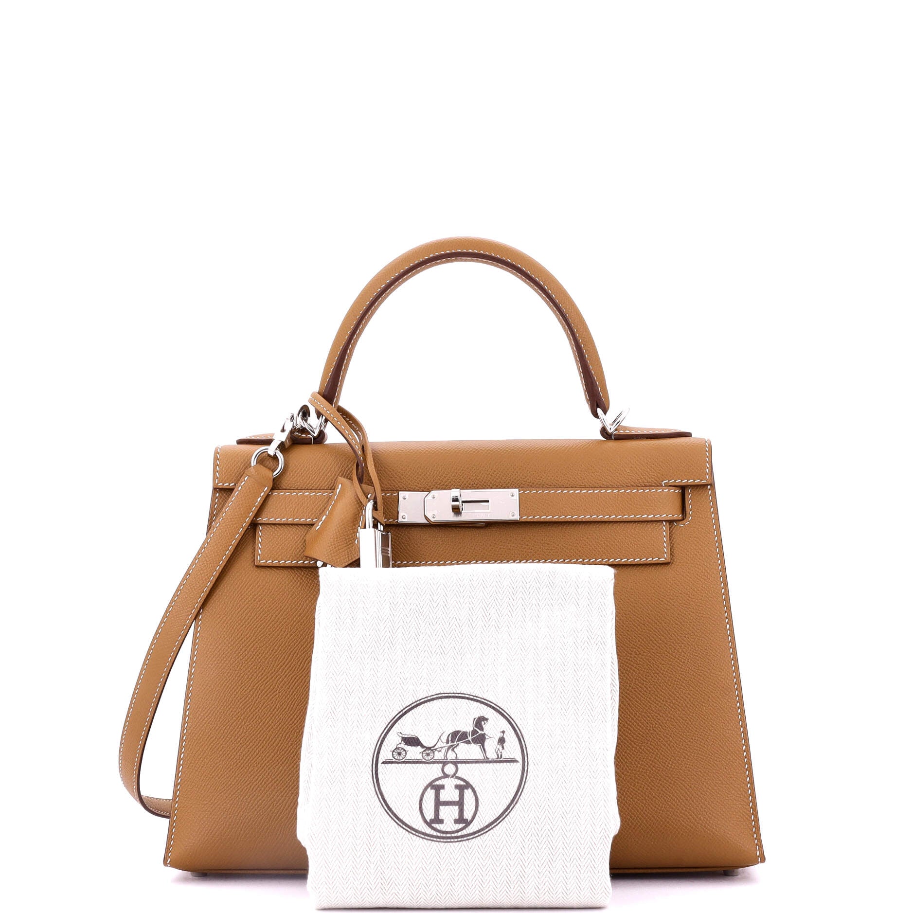 Hermes Kelly Handbag Brown Epsom with Palladium Hardware 28