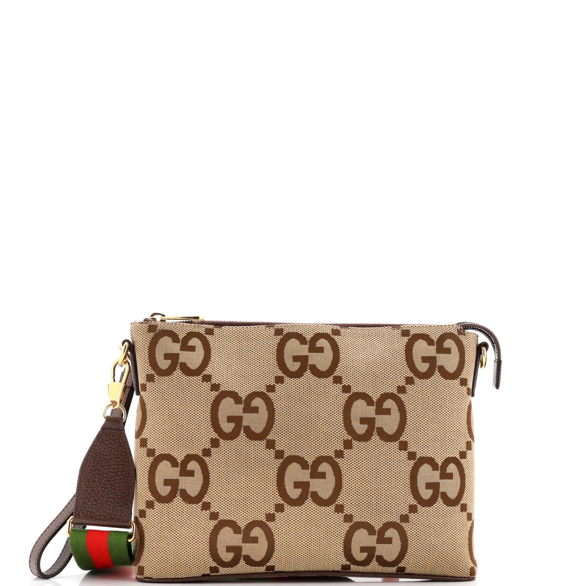 Gucci Zip Messenger Bag Jumbo GG Canvas
