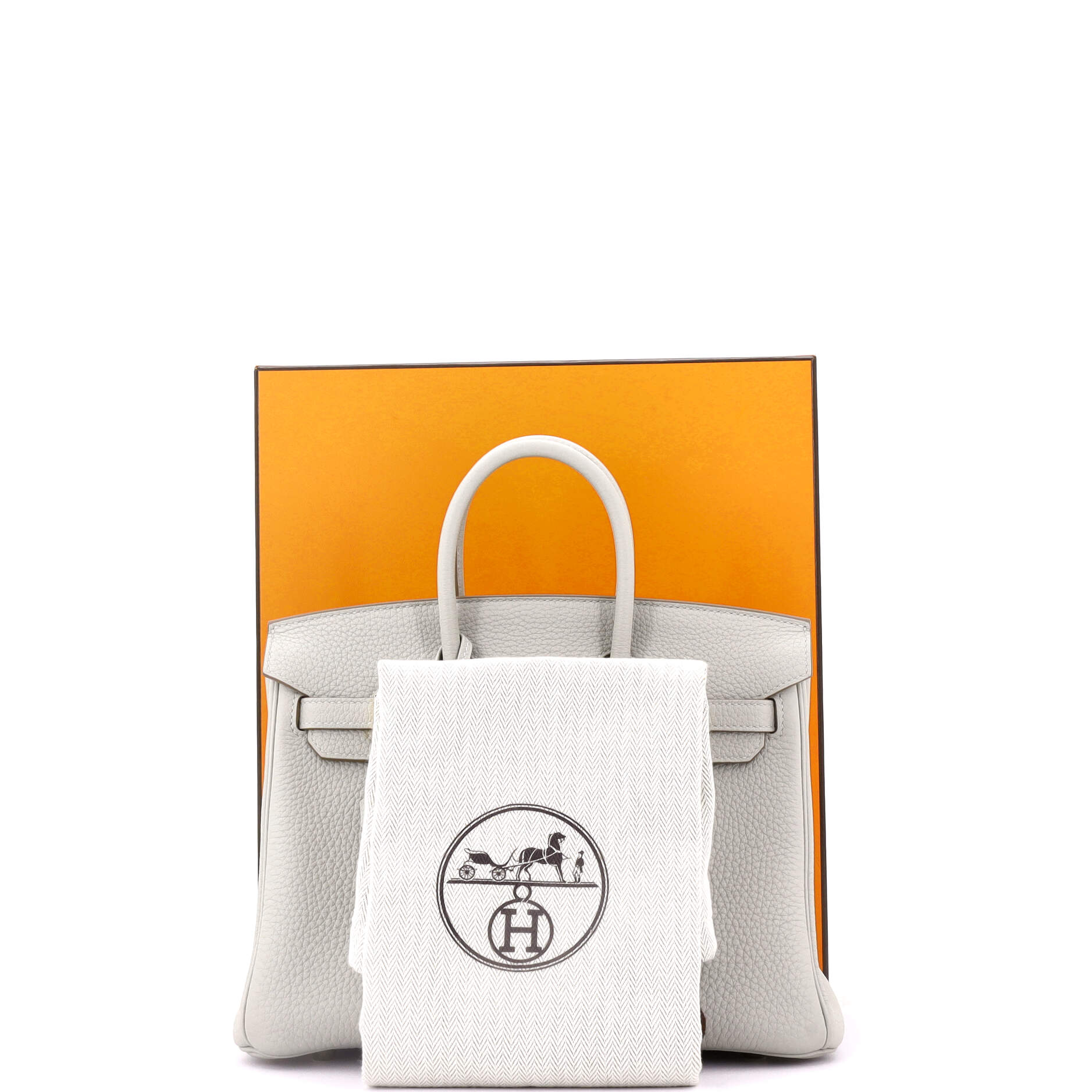 Hermes Birkin Handbag Grey Togo with Gold Hardware 25