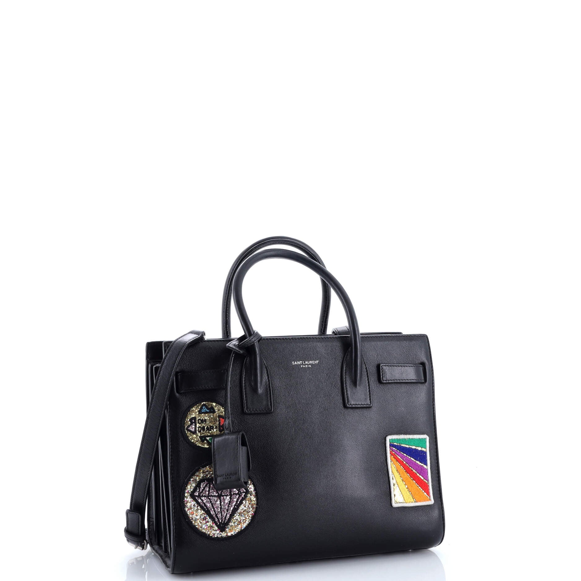 Saint Laurent Sac de Jour NM Bag Patch Embellished Leather Baby