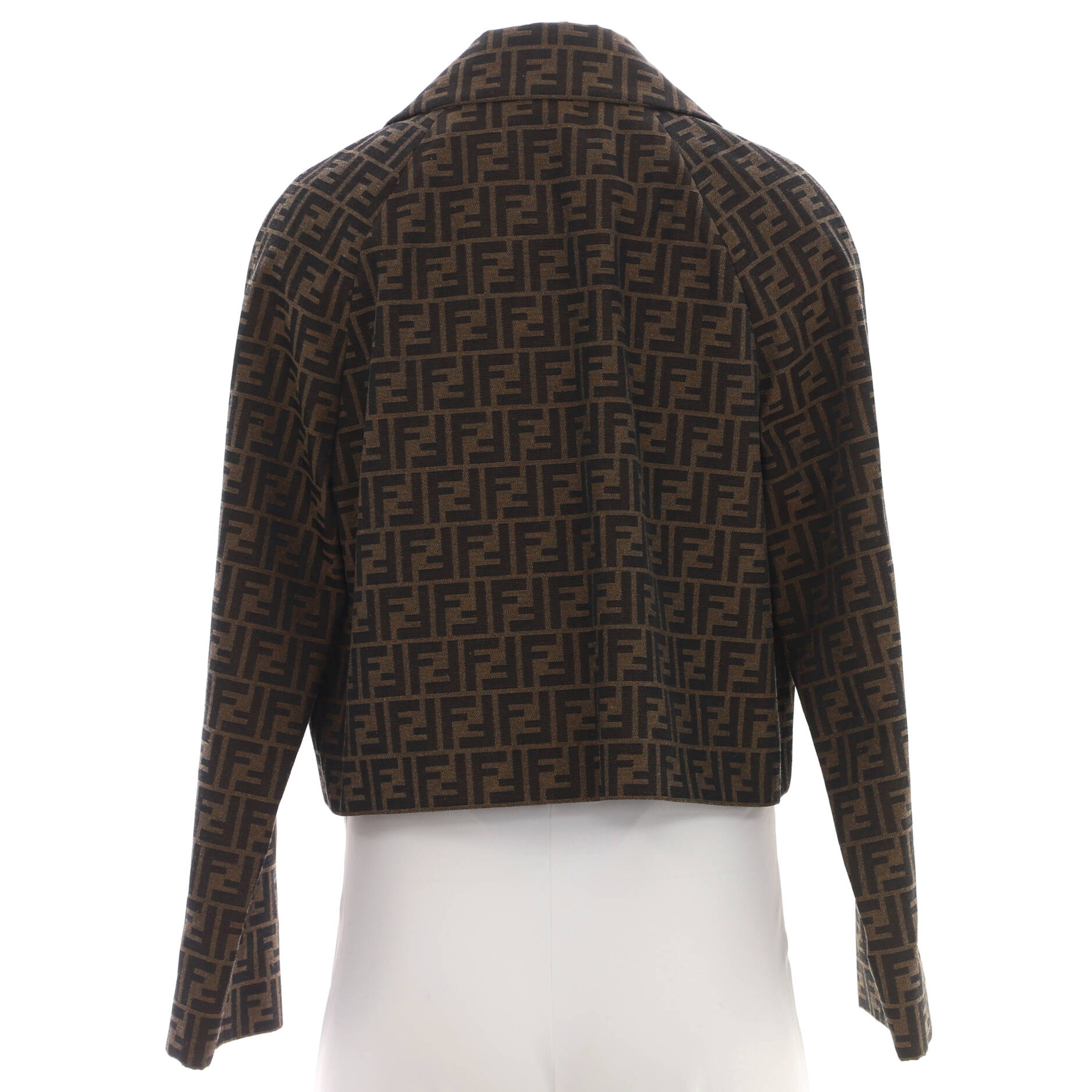 Fendi Women's Double Breasted Jacket Zucca Polyester and Cotton