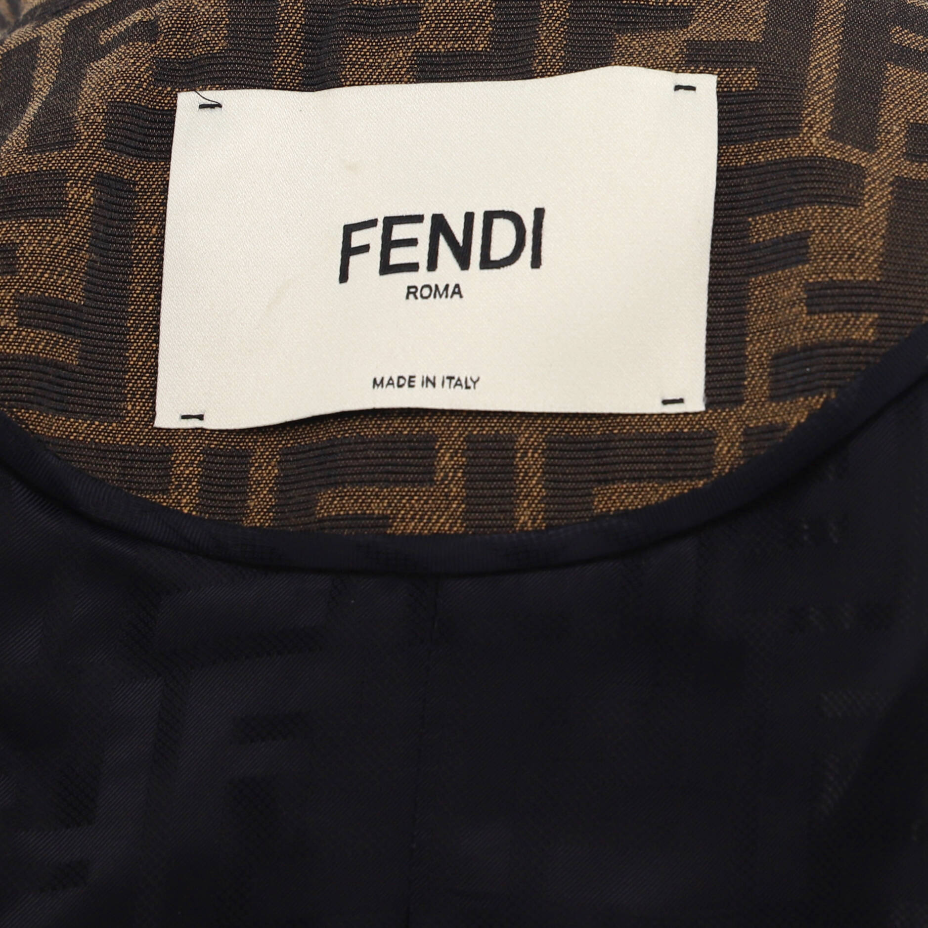 Fendi Women's Double Breasted Jacket Zucca Polyester and Cotton