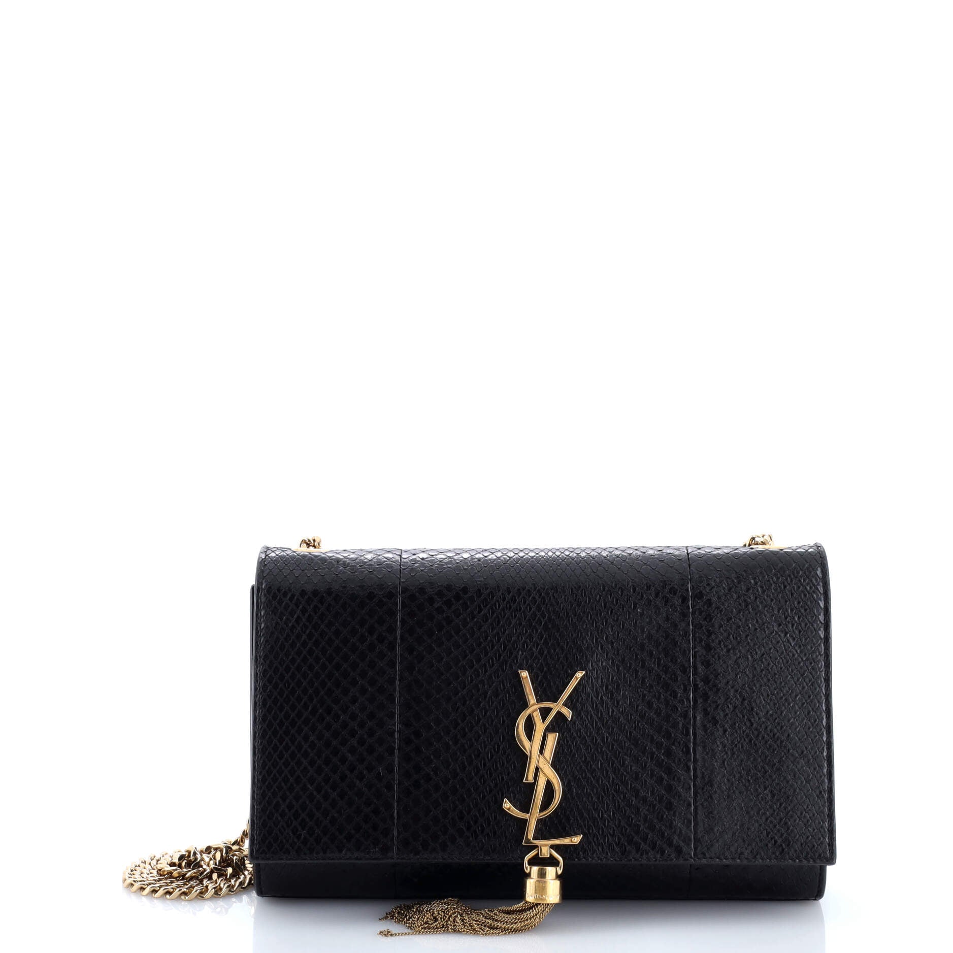 Saint Laurent Classic Monogram Tassel Crossbody Bag Python Medium