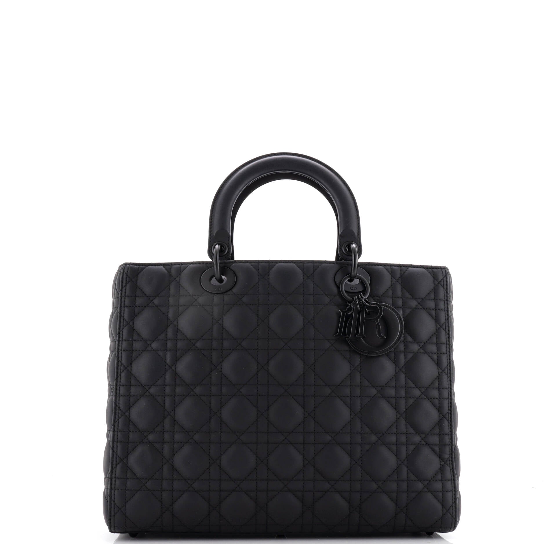Christian Dior Ultra Matte Lady Dior Bag Cannage Quilt Calfskin Large