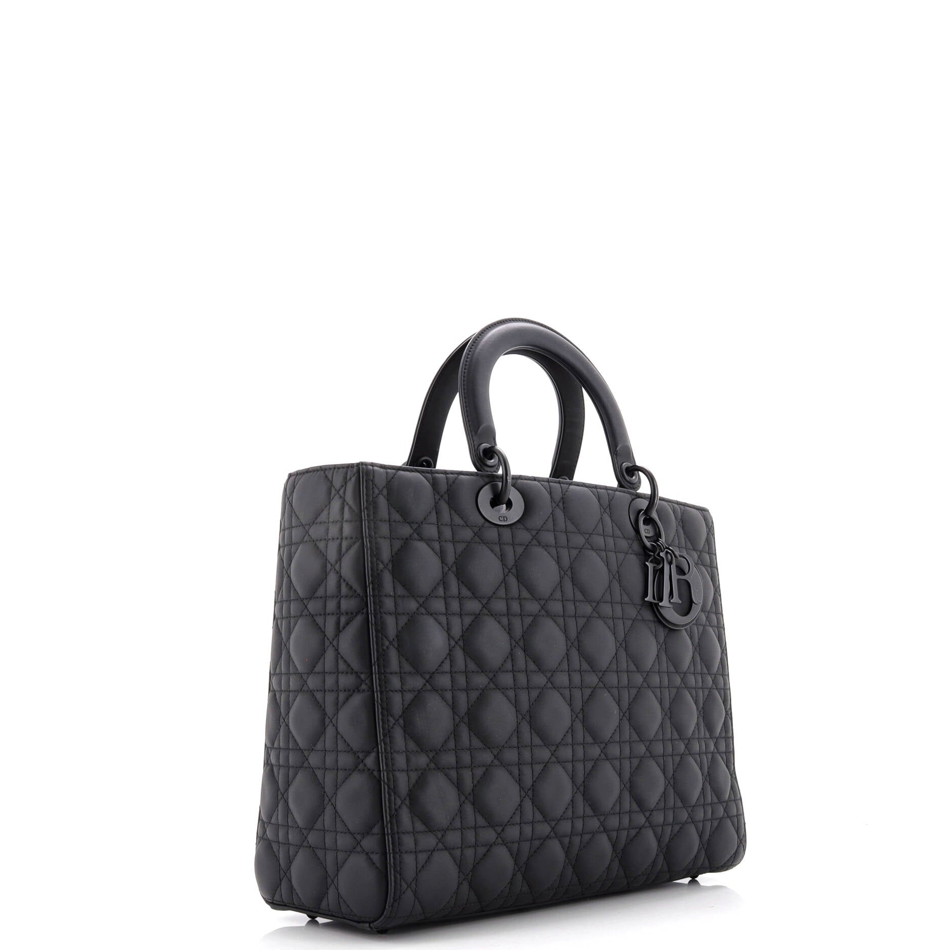 Christian Dior Ultra Matte Lady Dior Bag Cannage Quilt Calfskin Large
