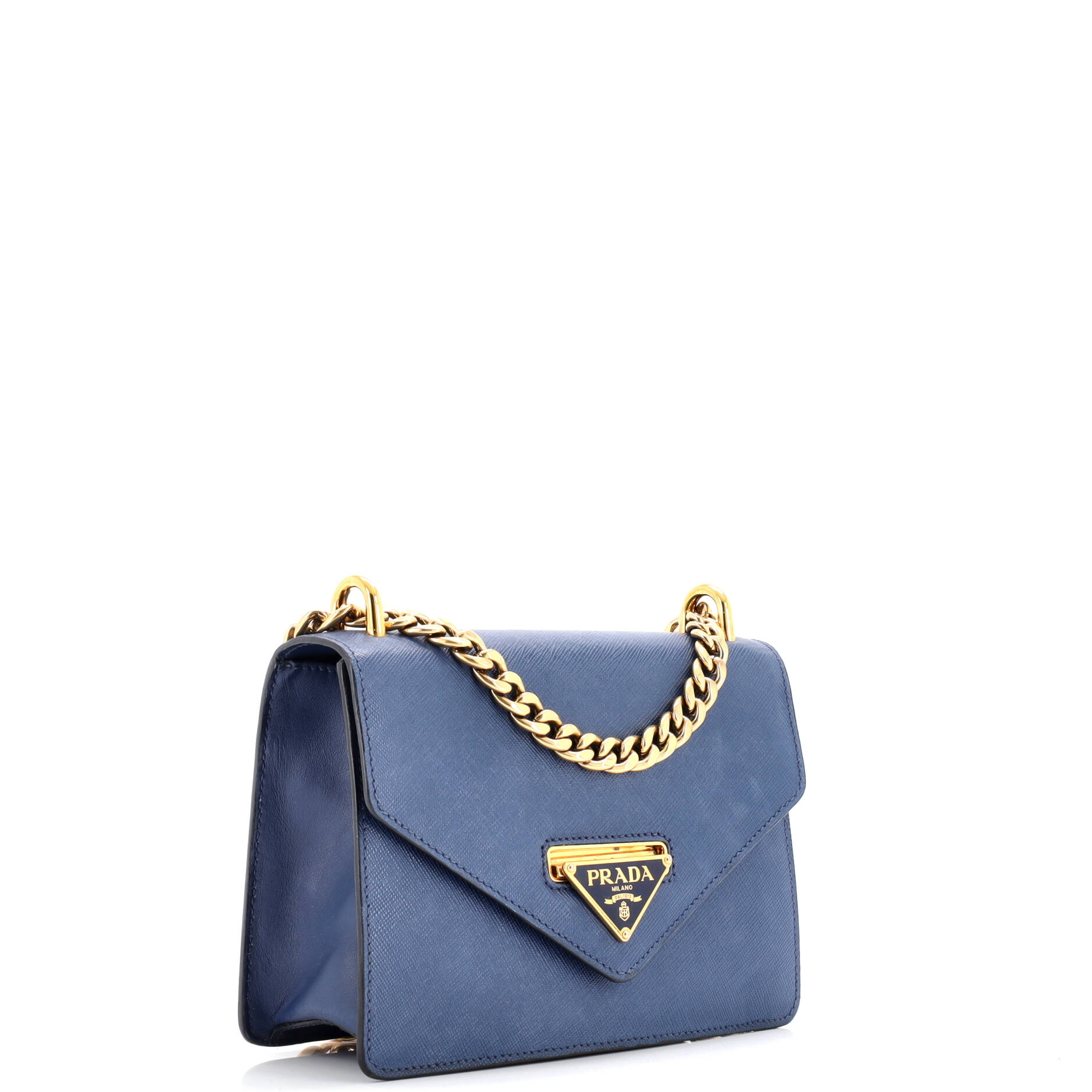 Prada Envelope Flap Chain Shoulder bag Saffiano Leather Small