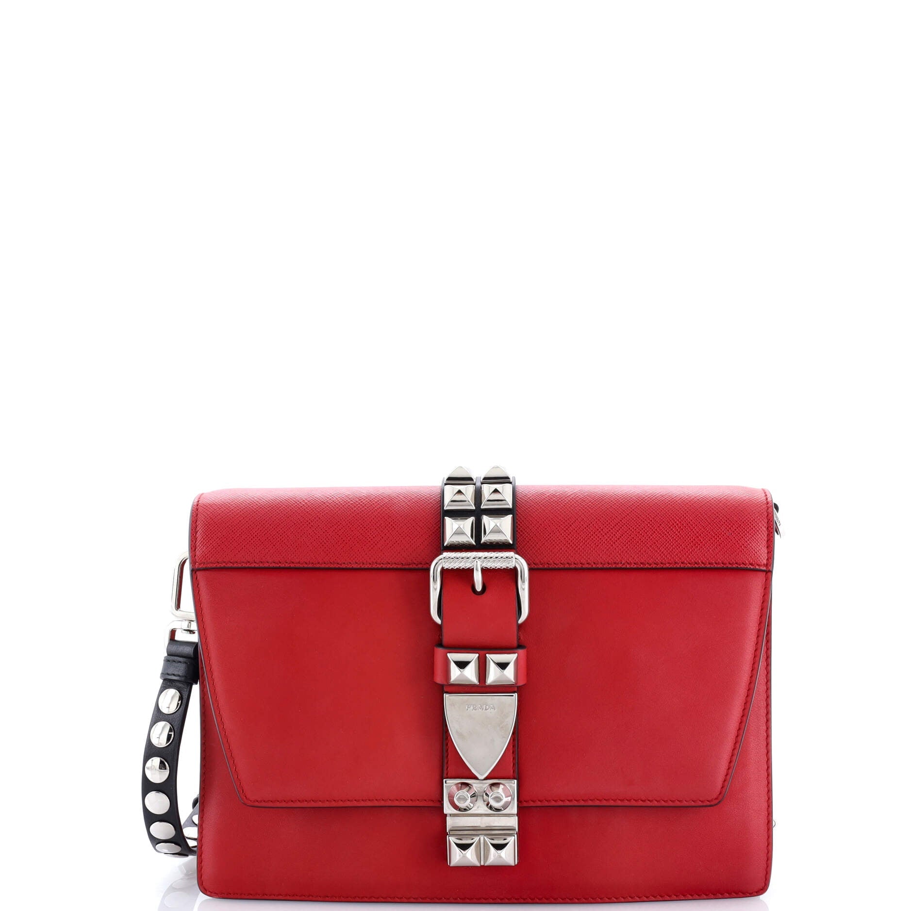 Prada Elektra Shoulder Bag Studded Leather Small