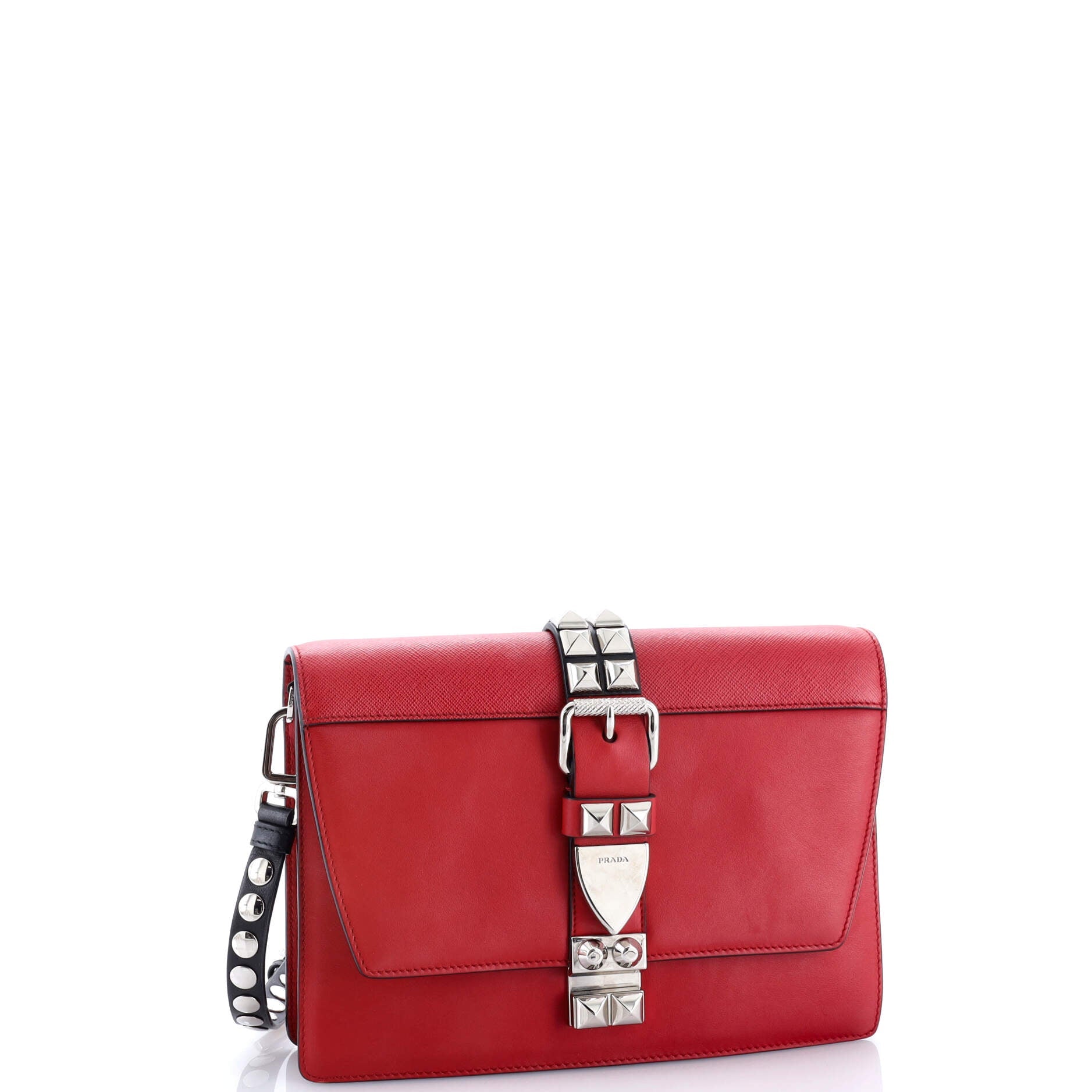 Prada Elektra Shoulder Bag Studded Leather Small